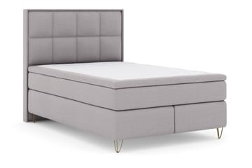 Select No 4 Komplett Sengepakke 140x200 Fast/Medium - Lysegrå/V-formede Metallben - Møbler - Senger - Komplett sengepakke