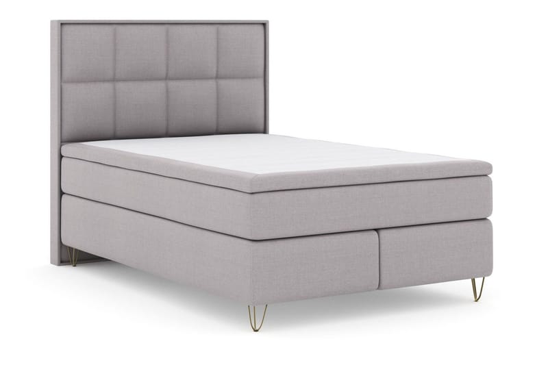 Select No 4 Komplett Sengepakke 140x200 Fast/Medium - Lysegrå/V-formede Metallben - Møbler - Senger - Komplett sengepakke