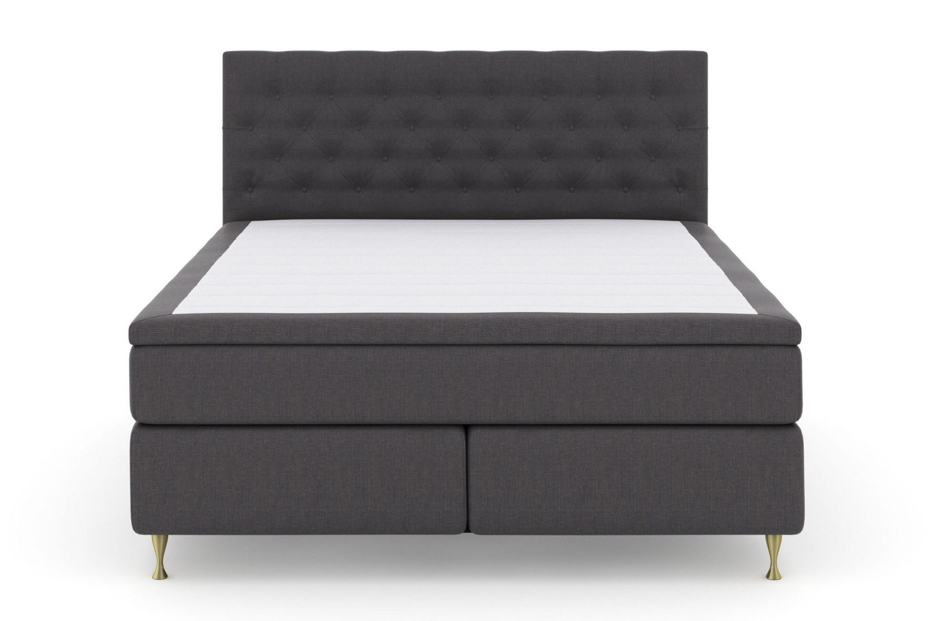Select No 4 Komplett Sengepakke 160x200 Fast/Medium - Mørkegrå/Gullben