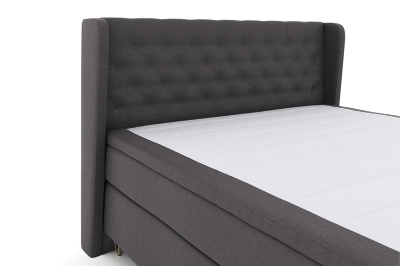Select No 4 Komplett Sengepakke 160x200 Fast/Medium - Mørkegrå/V-formede Metallben - Møbler - Senger - Komplett sengepakke