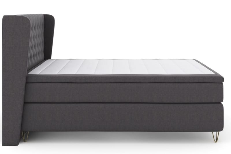Select No 4 Komplett Sengepakke 160x200 Fast/Medium - Mørkegrå/V-formede Metallben - Møbler - Senger - Komplett sengepakke