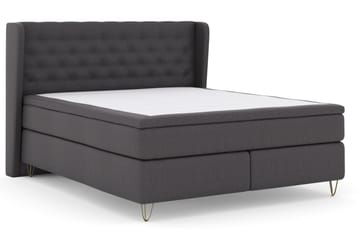 Select No 4 Komplett Sengepakke 160x200 Fast/Medium - Mørkegrå/V-formede Metallben - Møbler - Senger - Komplett sengepakke