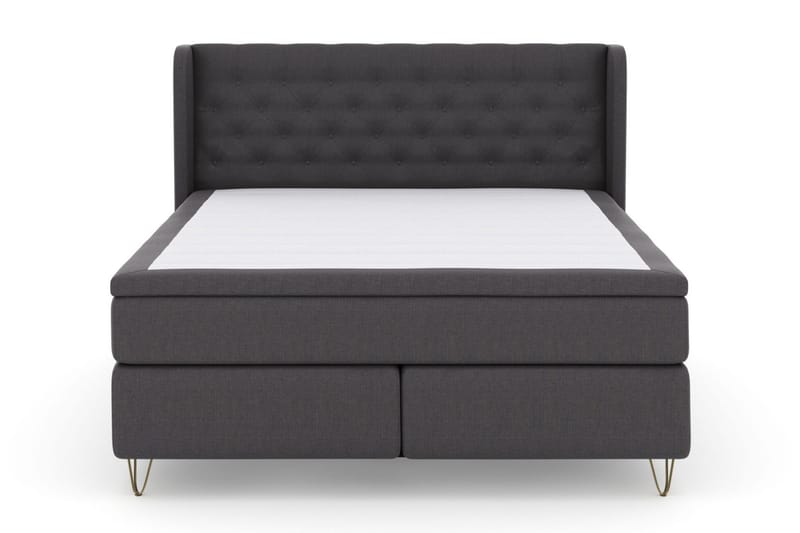 Select No 4 Komplett Sengepakke 160x200 Fast/Medium, Mørkegrå/V-formede Metallben