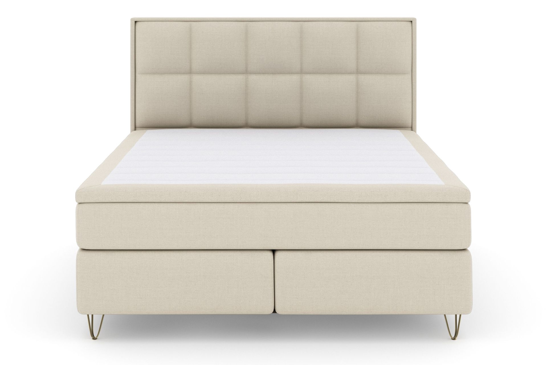 Select No 4 Komplett Sengepakke 180x200 Fast - Beige/V-formede Metallben