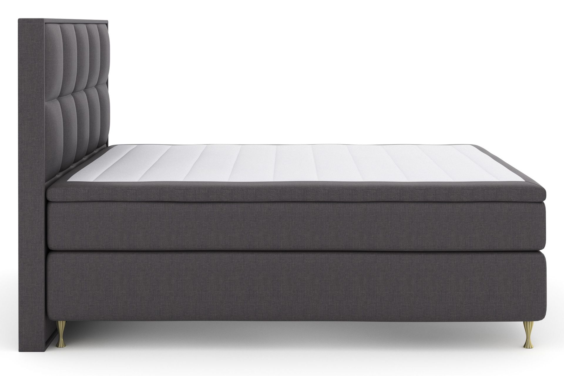 Select No 4 Komplett Sengepakke 180x200 Fast - Mørkegrå/Gullben