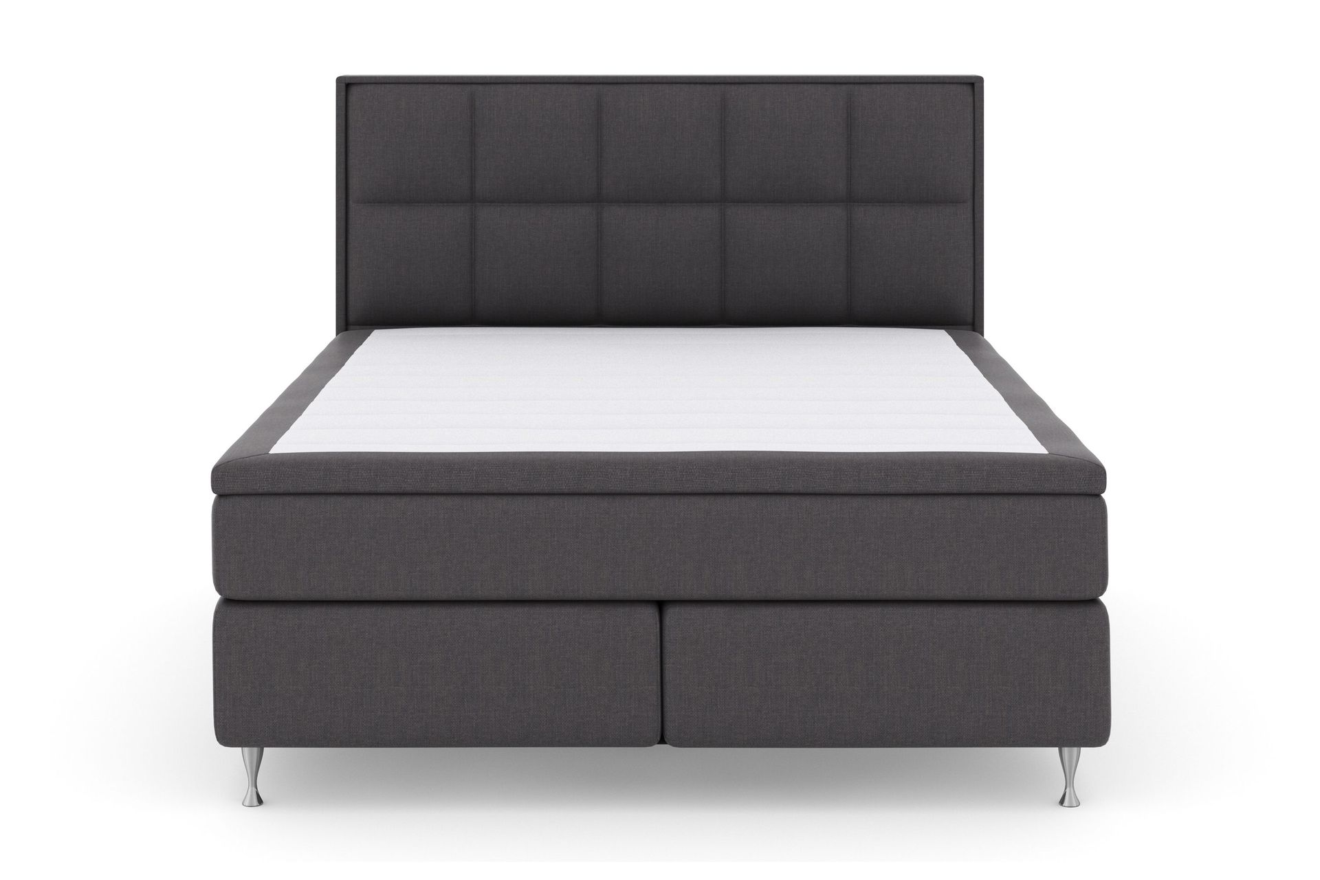 Select No 4 Komplett Sengepakke 180x200 Fast - Mørkegrå/Sølvben