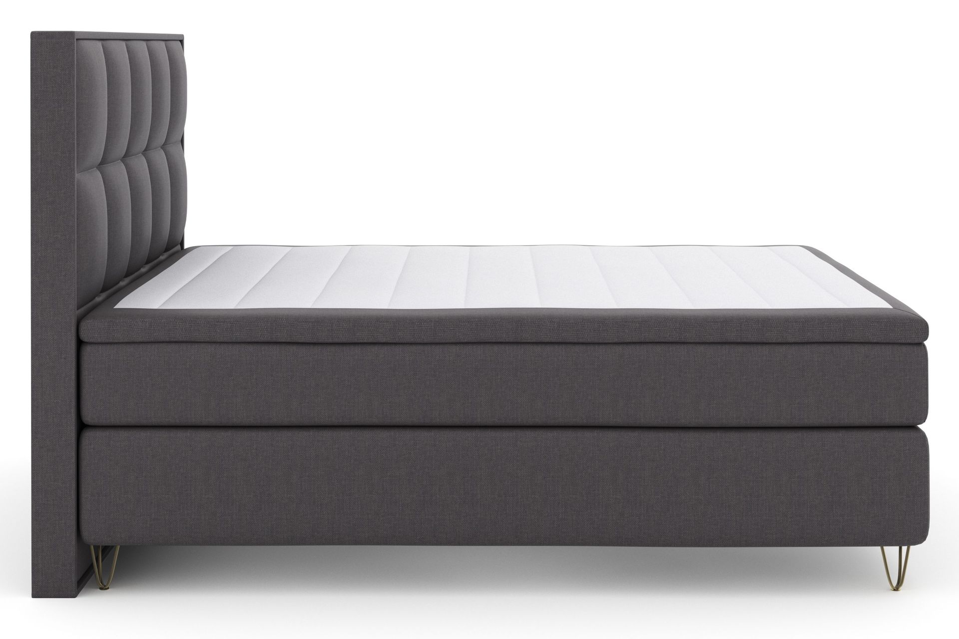 Select No 4 Komplett Sengepakke 180x200 Fast - Mørkegrå/V-formede Metallben