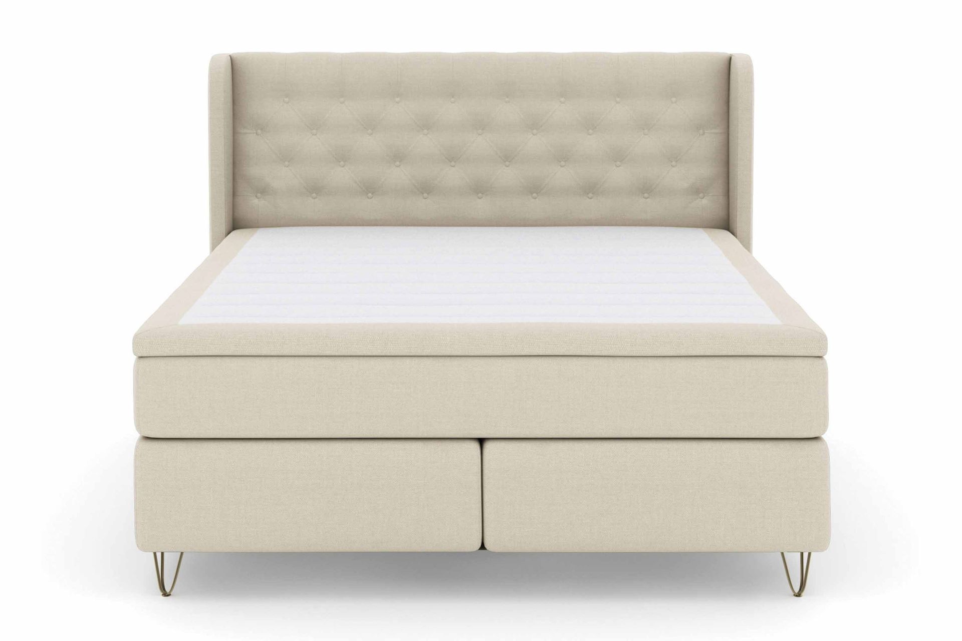 Select No 4 Komplett Sengepakke 180x200 Fast/Medium - Beige/V-formede Metallben