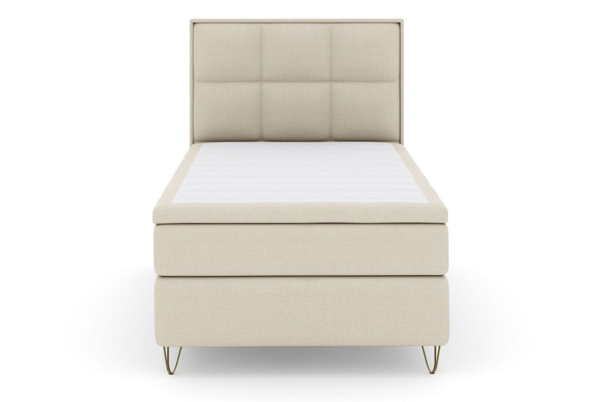 Select No 5 Komplett Sengepakke 120x200 Fast Watergel - Beige/V-formede Metallben