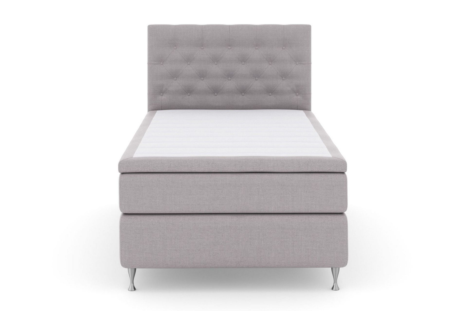 Select No 5 Komplett Sengepakke 120x200 Fast Watergel - Lysegrå/Sølvben