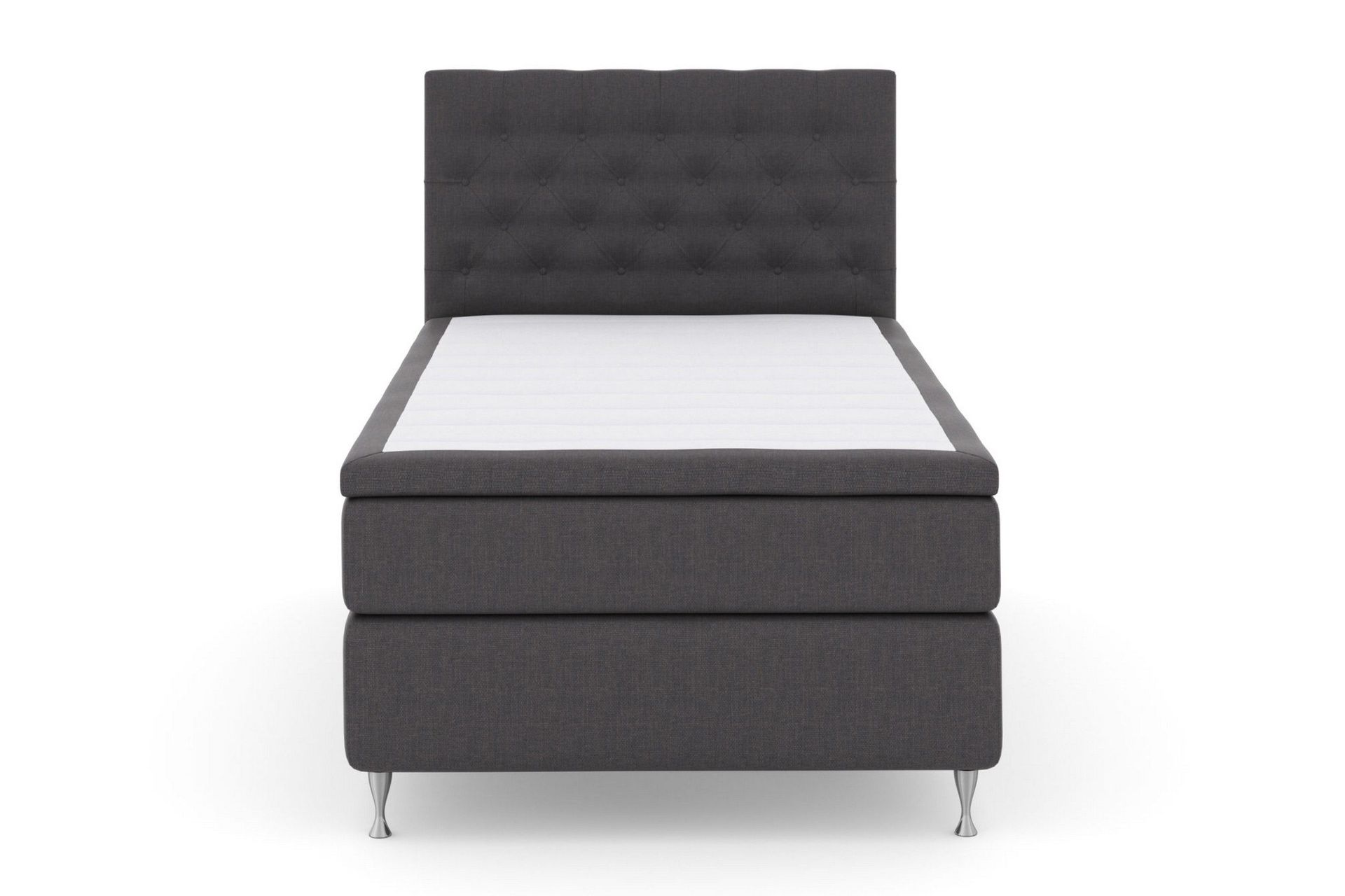 Select No 5 Komplett Sengepakke 120x200 Fast Watergel - Mørkegrå/Sølvben