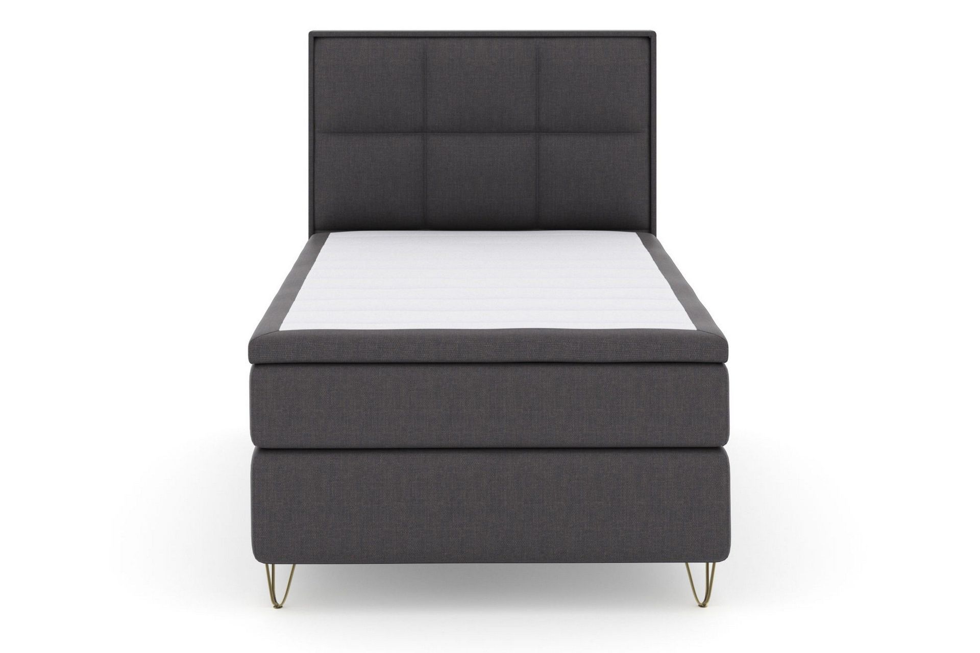 Select No 5 Komplett Sengepakke 120x200 Fast Watergel - Mørkegrå/V-formede Metallben