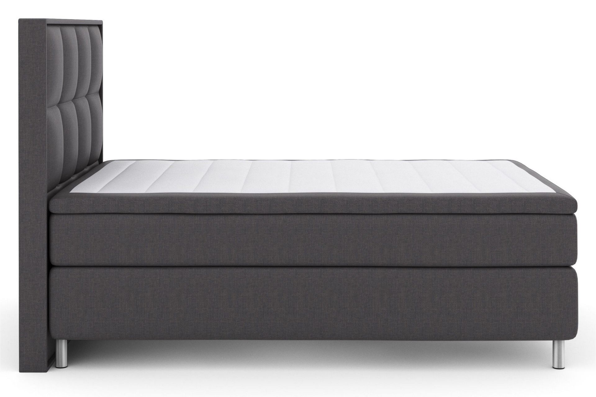 Select No 5 Komplett Sengepakke 140x200 Fast Watergel - Mørkegrå/Metallben