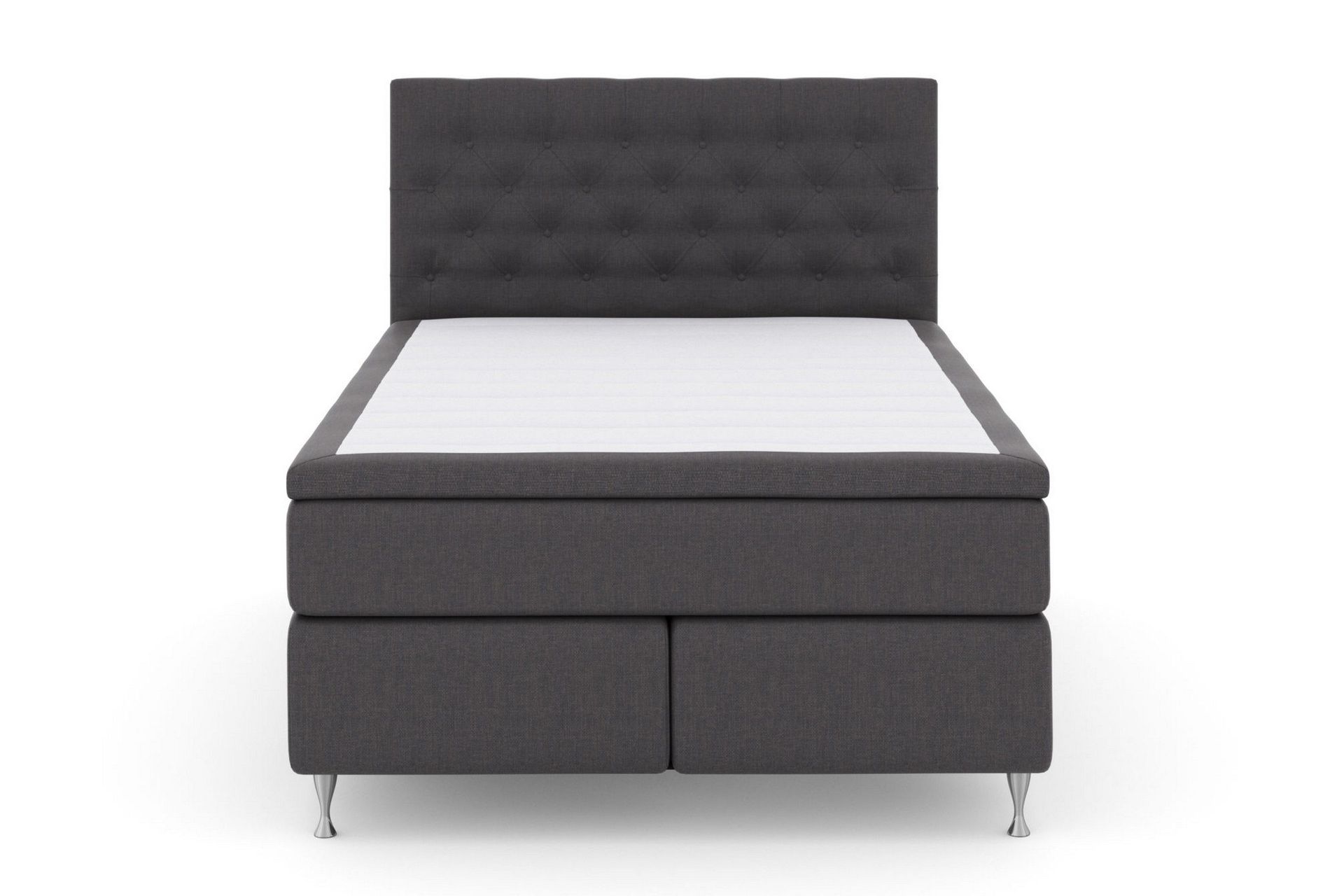 Select No 5 Komplett Sengepakke 140x200 Fast Watergel - Mørkegrå/Sølvben