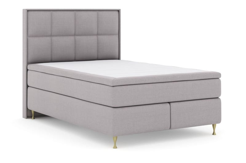 Select No 5 Komplett Sengepakke 140x200 Fast/Medium Lateks - Lysegrå/Gullben - Møbler - Senger - Komplett sengepakke