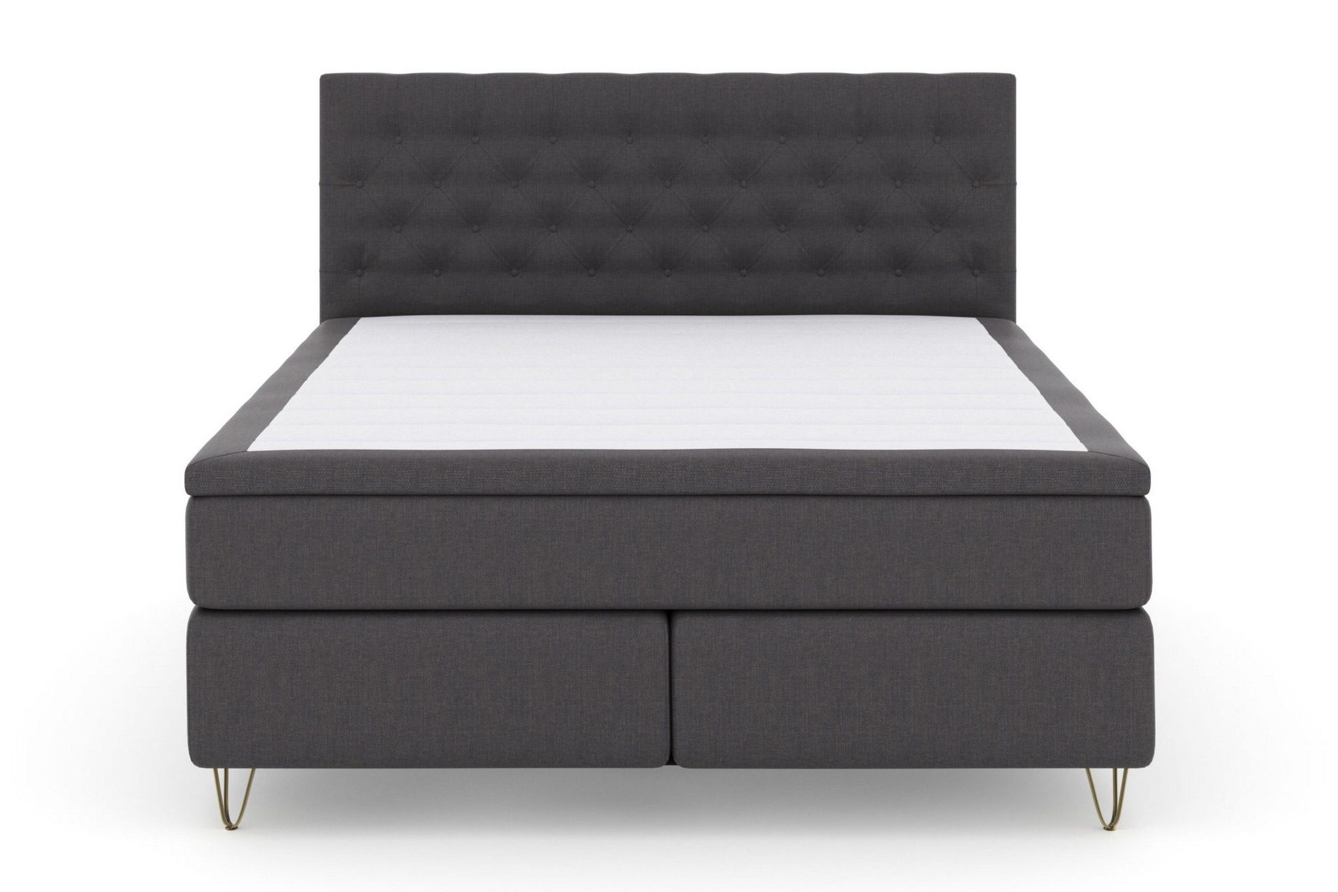 Select No 5 Komplett Sengepakke 160x200 Fast/Medium Lateks - Mørkegrå/V-formede Metallben