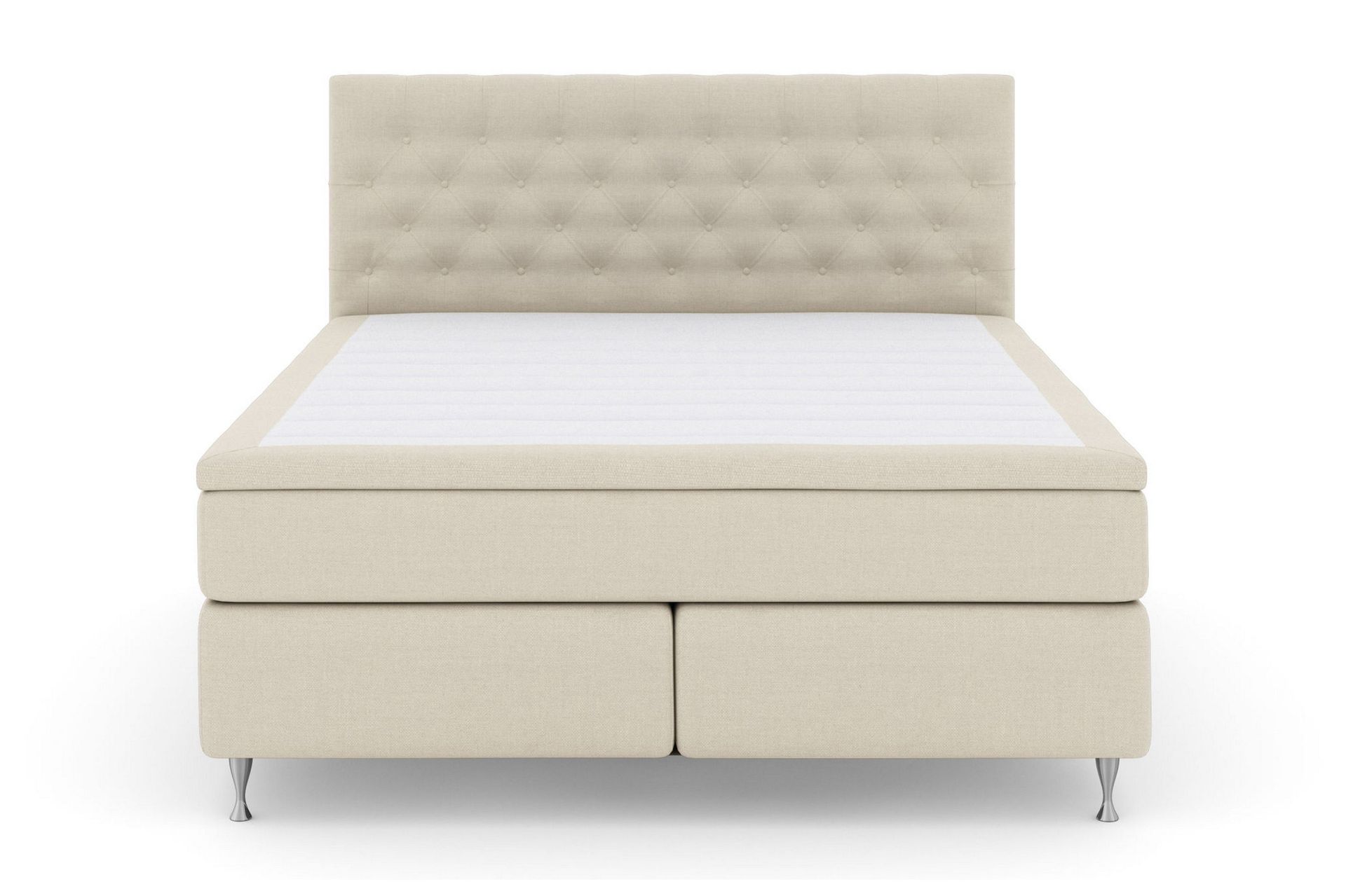 Select No 5 Komplett Sengepakke 180x200 Fast Watergel - Beige/Sølvben