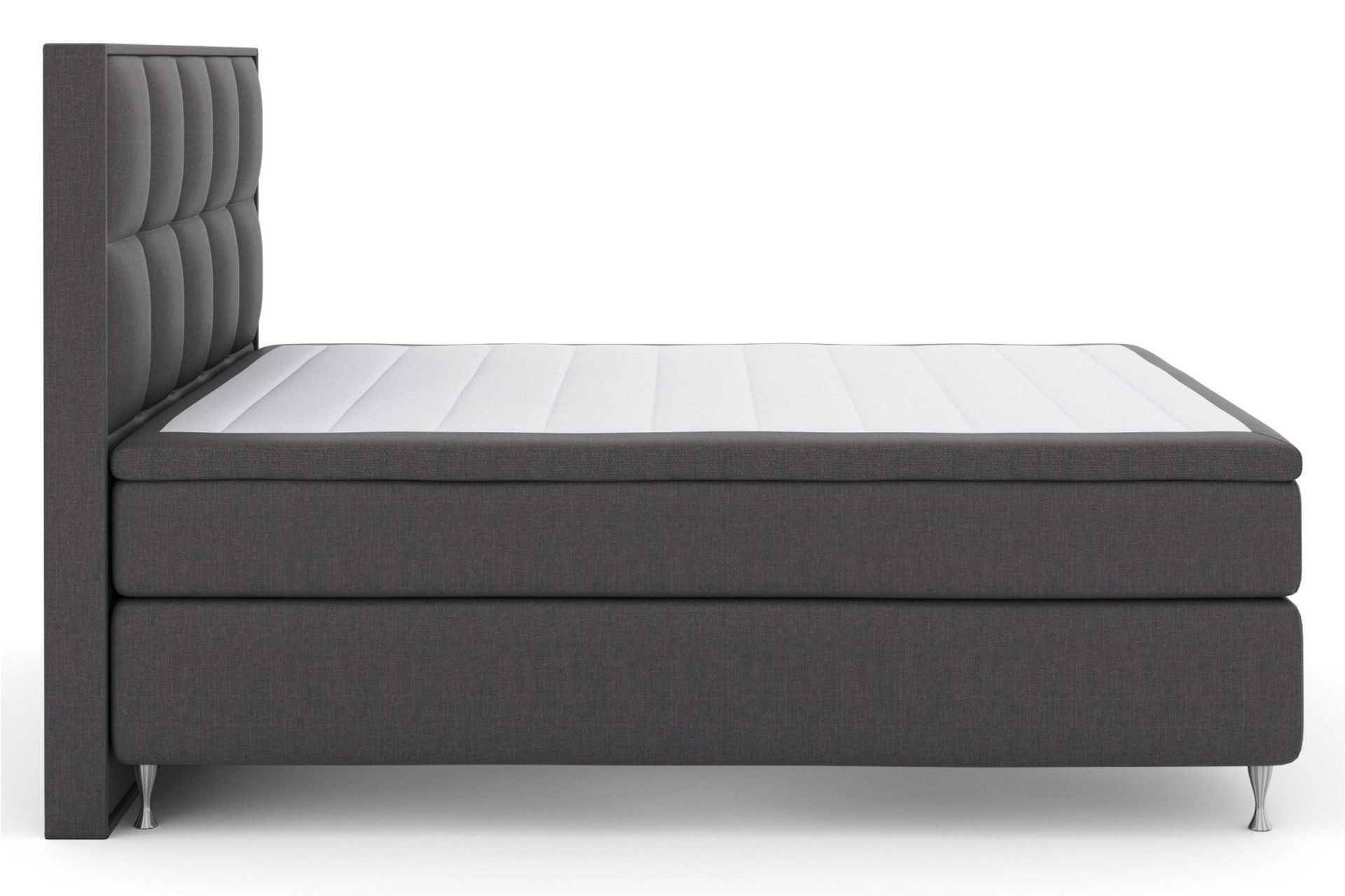 Select No 5 Komplett Sengepakke 180x200 Fast Watergel - Mørkegrå/Sølvben