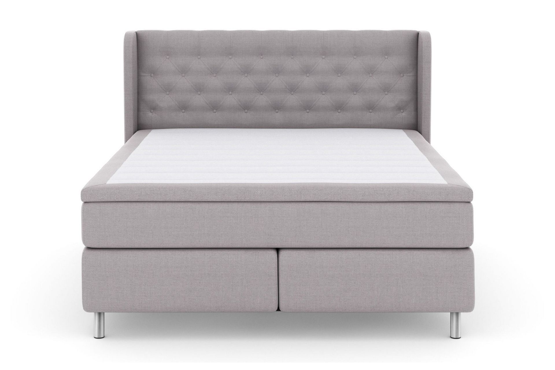 Select No 5 Komplett Sengepakke 180x200 Fast/Medium Lateks - Lysegrå/Metallben
