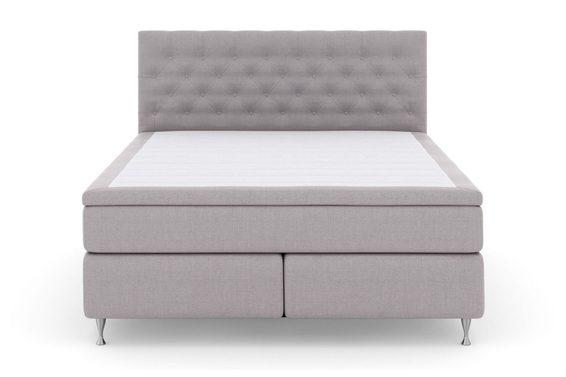 Select No 5 Komplett Sengepakke 180x200 Fast/Medium Lateks - Lysegrå/Sølvben