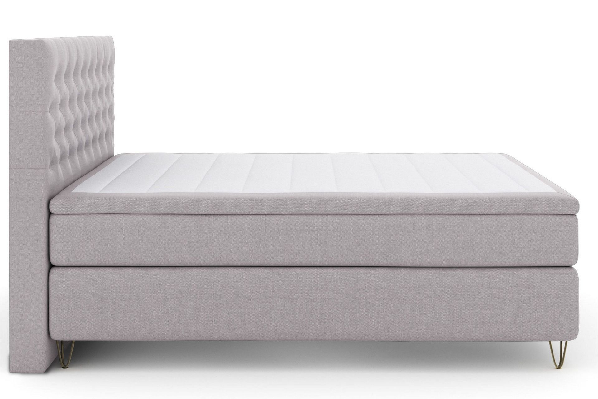 Select No 5 Komplett Sengepakke 180x200 Fast/Medium Lateks - Lysegrå/V-formede Metallben