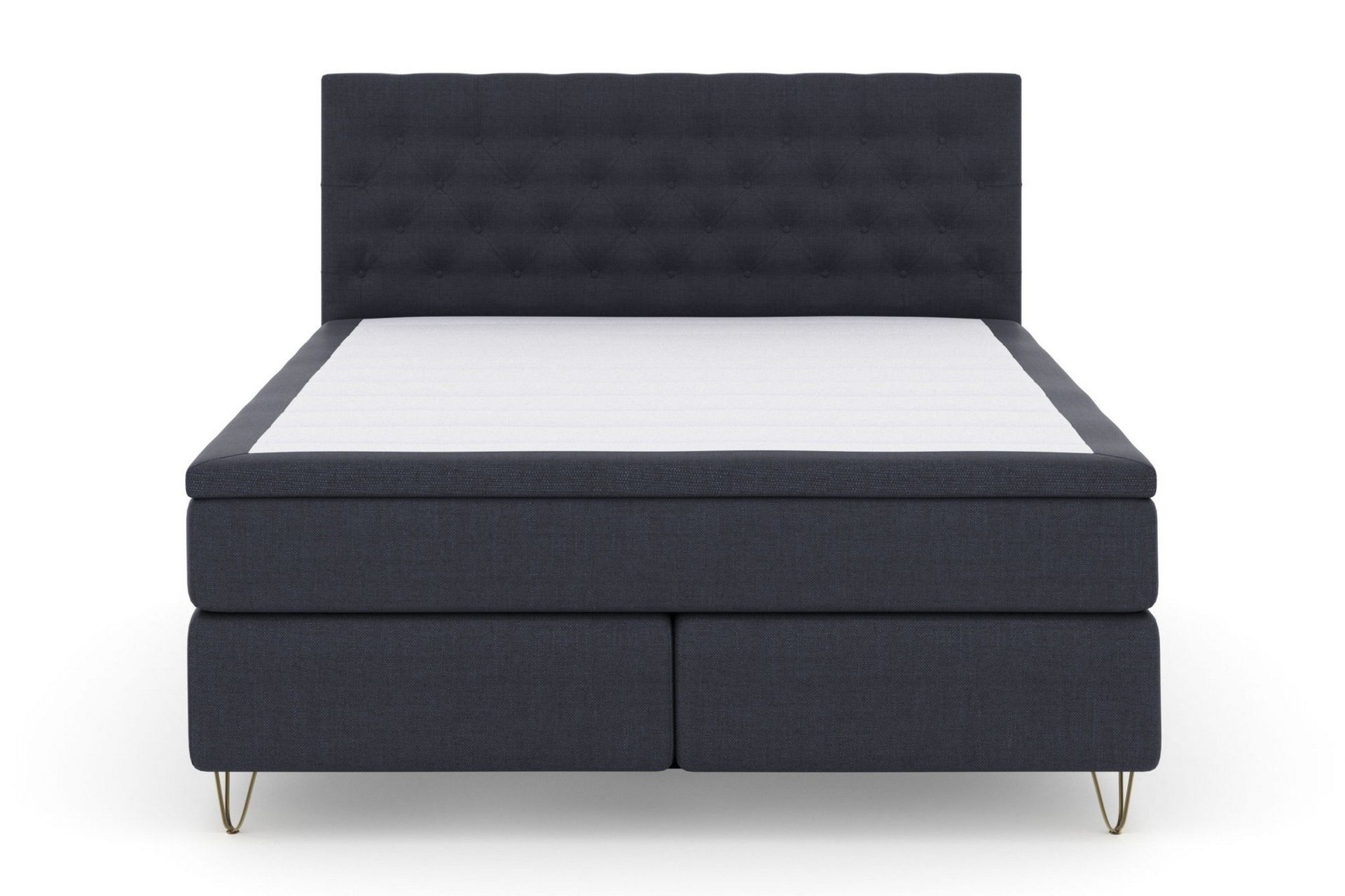 Select No 5 Komplett Sengepakke 210x210 Fast Lateks - Blå/V-formede Metallben