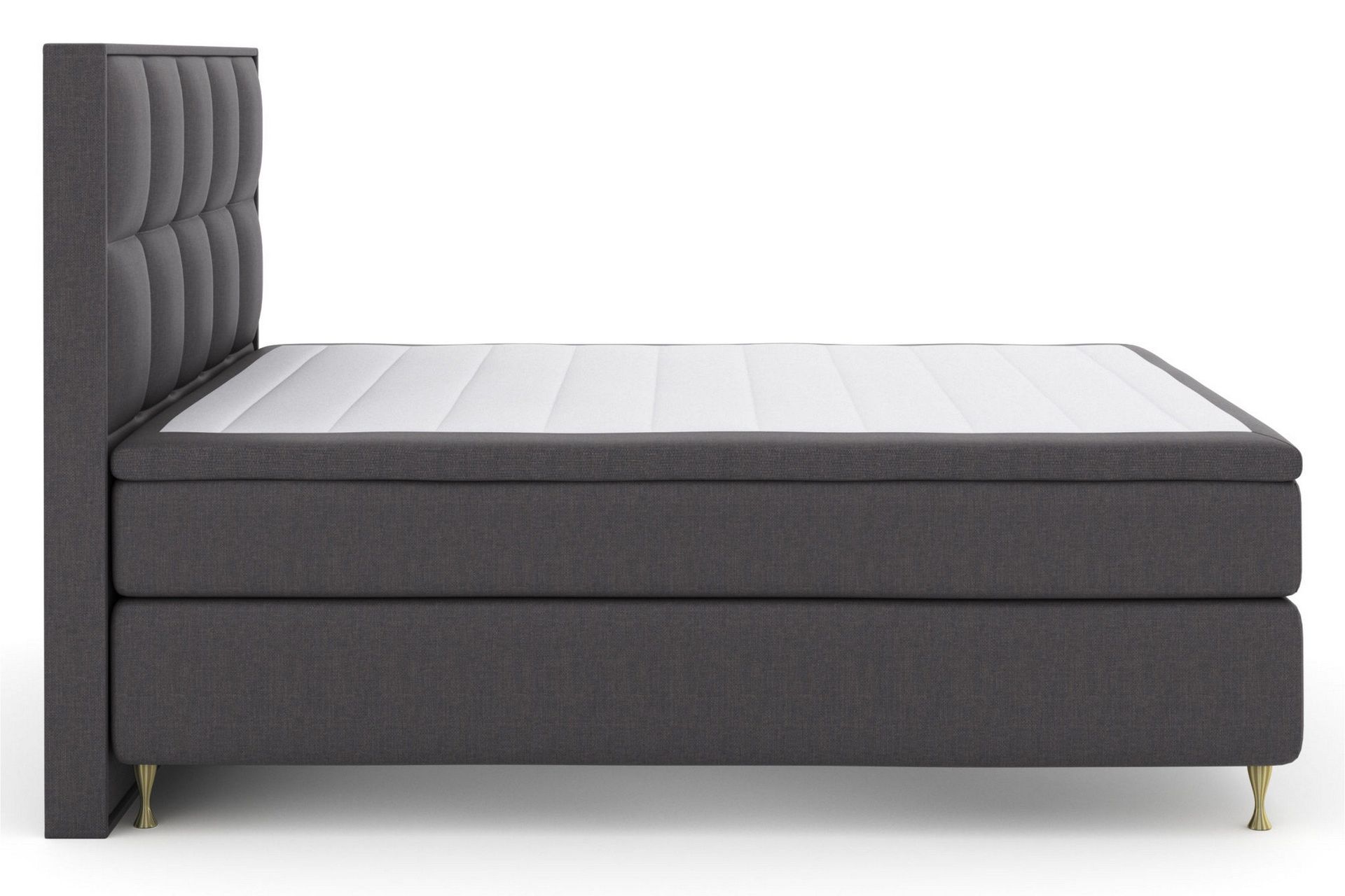Select No 5 Komplett Sengepakke 210x210 Fast Watergel - Mørkegrå/Gullben