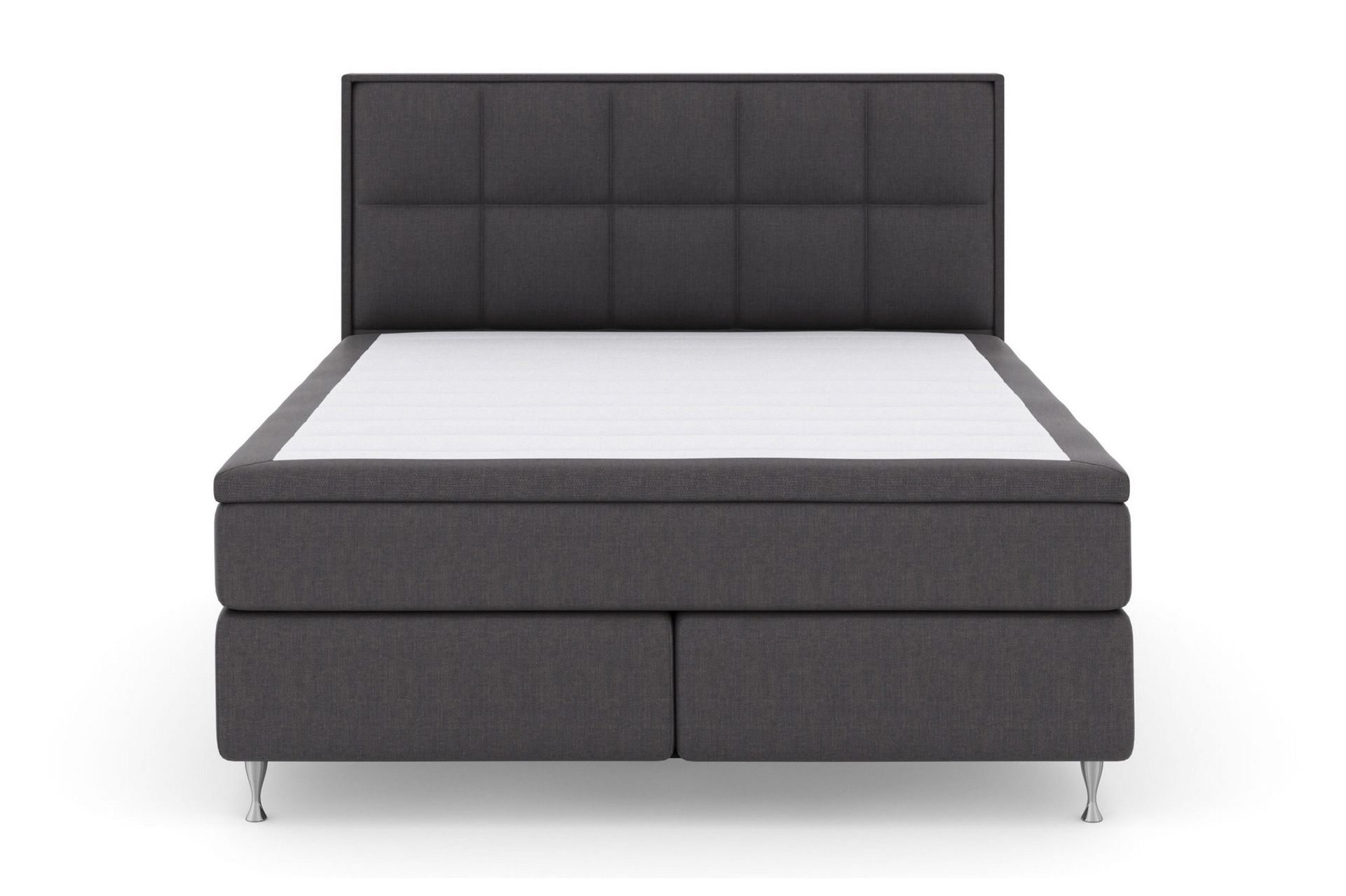 Select No 5 Komplett Sengepakke 210x210 Fast Watergel - Mørkegrå/Sølvben
