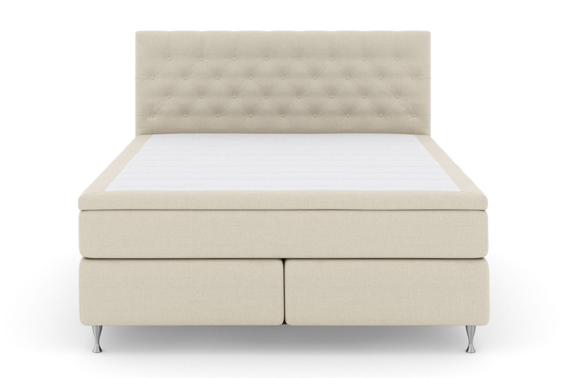 Select No 5 Komplett Sengepakke 210x210 Fast/Medium Lateks - Beige/Sølvben