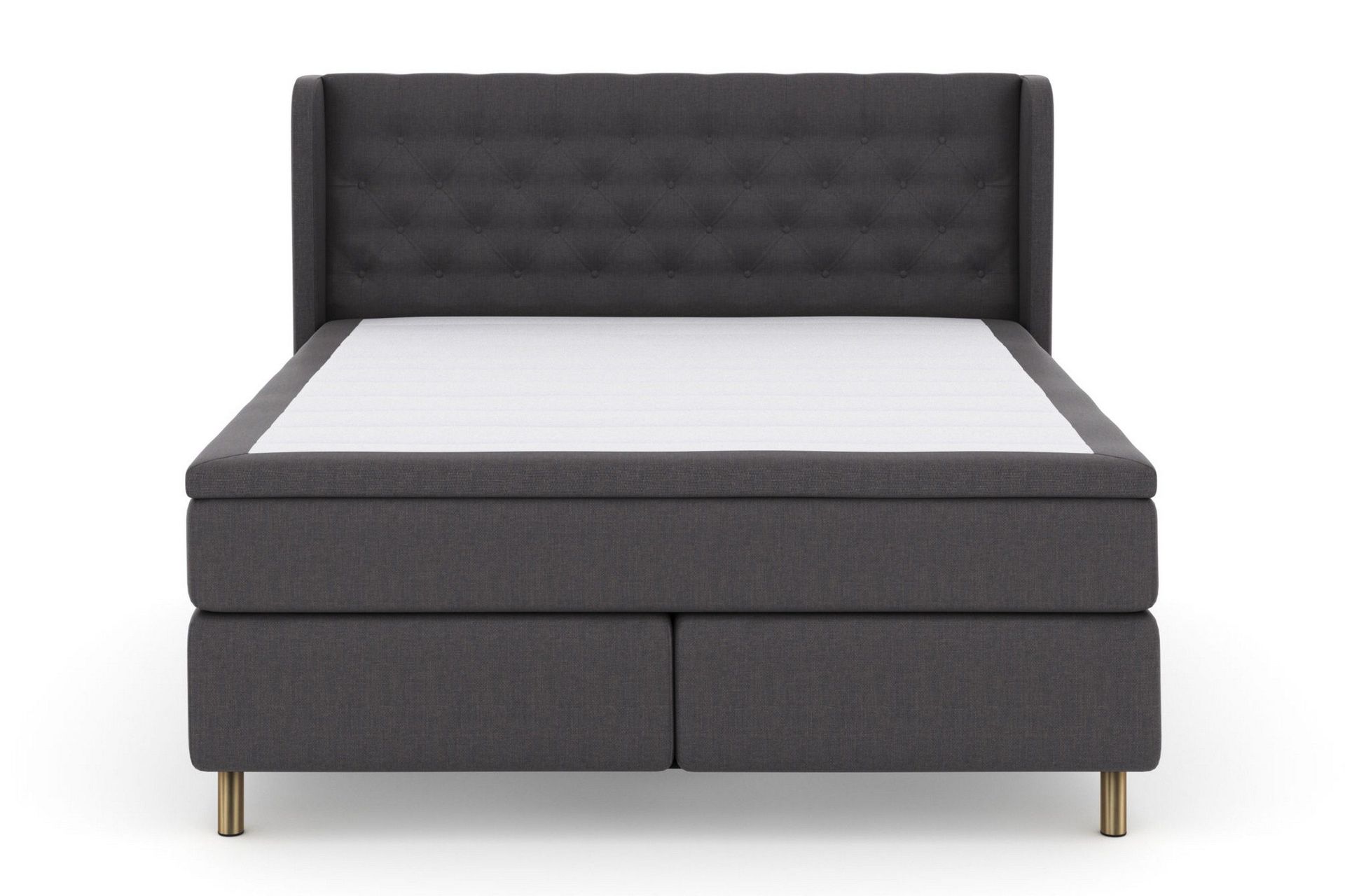 Select No 5 Komplett Sengepakke 210x210 Fast/Medium Lateks - Mørkegrå/Kobberben