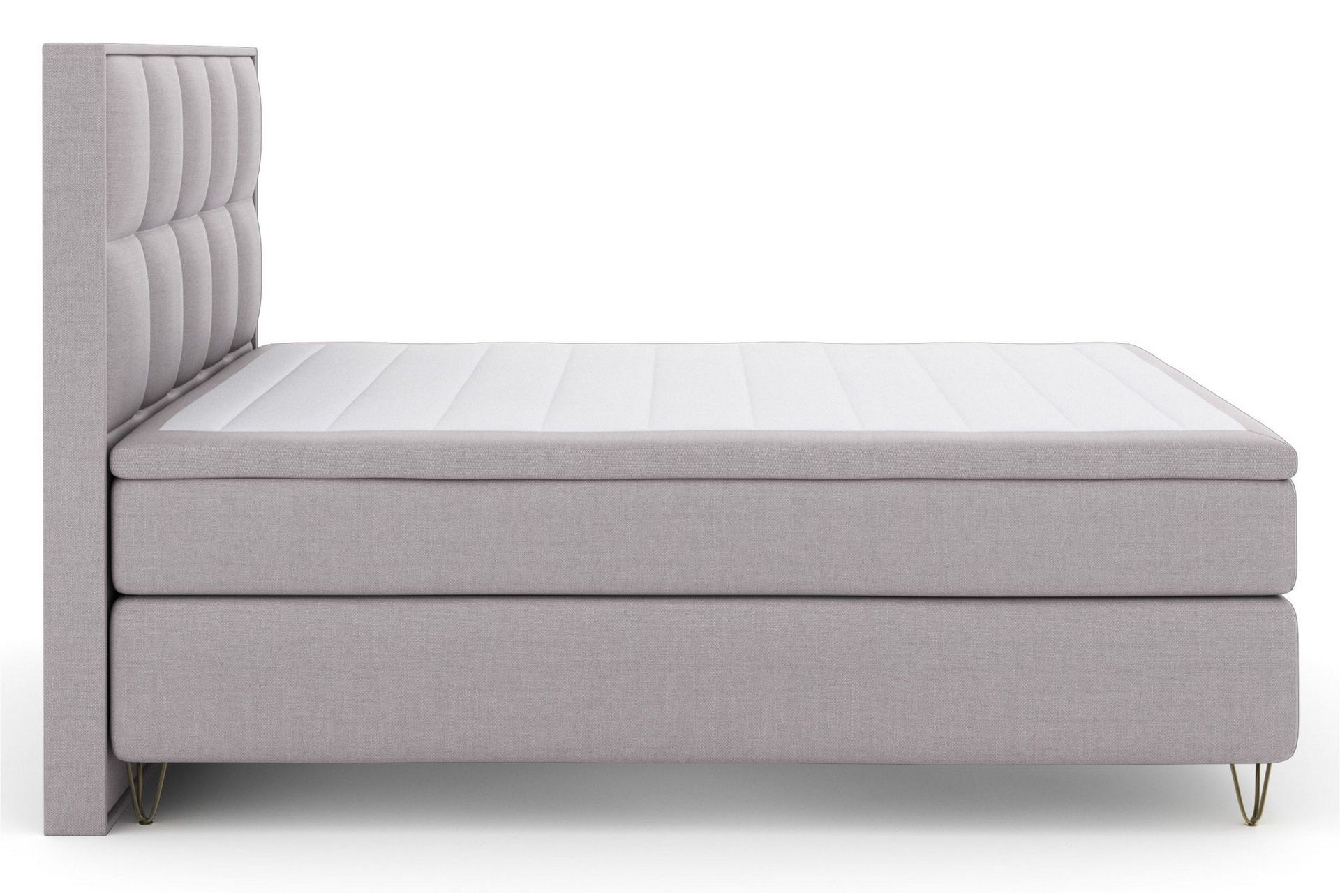 Select No 5 Komplett Sengepakke 210x210 Fast/Medium Watergel - Lysegrå/V-formede Metallben