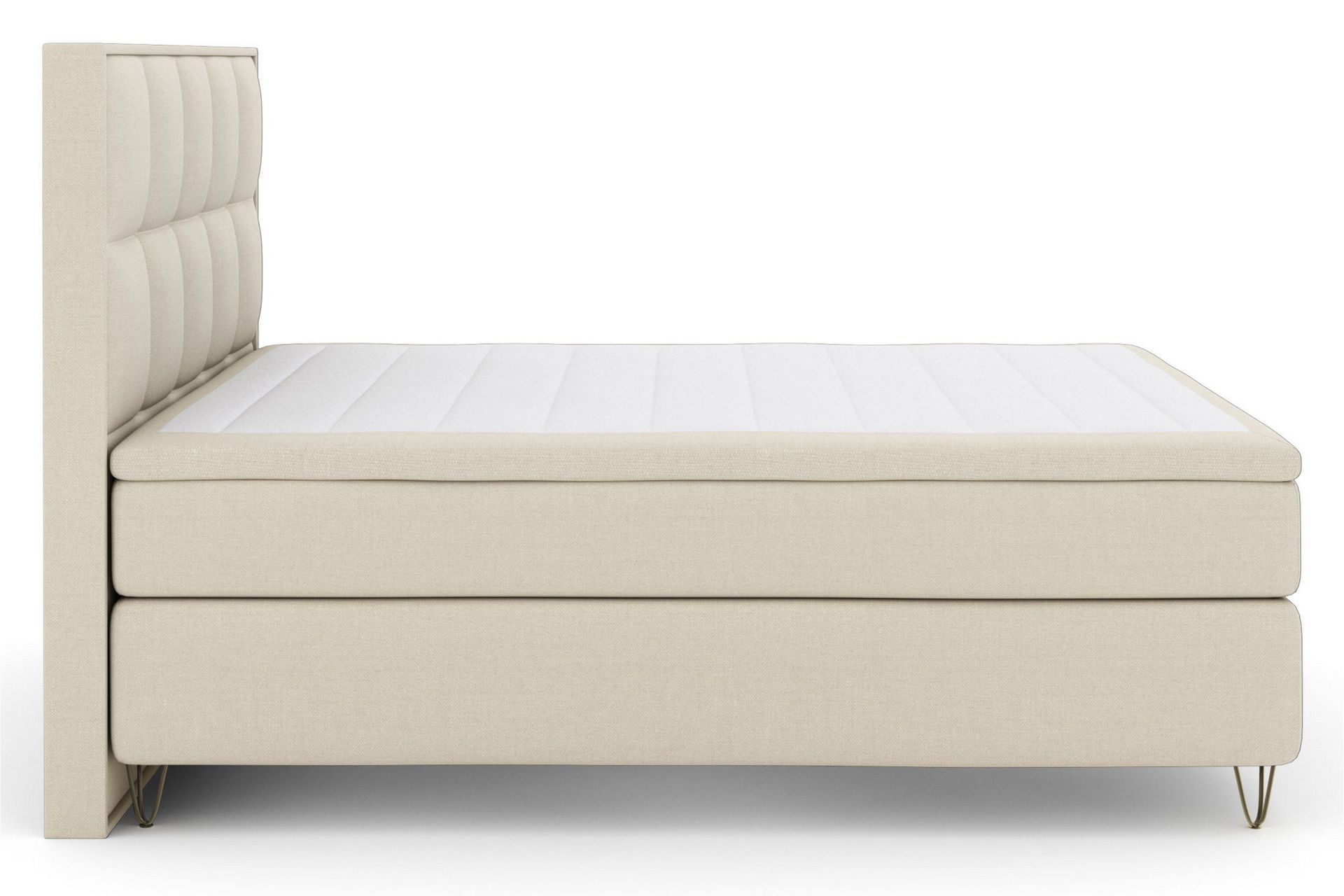 Select No 5 Komplett Sengepakke 210x210 Medium Watergel - Beige/V-formede Metallben