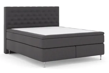 Select No 5 Kontinentalseng 160x200 Fast Watergel - Mørkegrå/Sølvben - Møbler - Senger - Kontinentalsenger