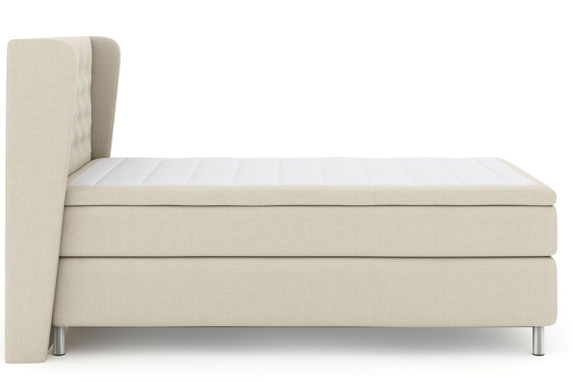 Select No 6 Komplett Sengepakke 120x200 Fast Memory/Pocket - Beige/Metallben