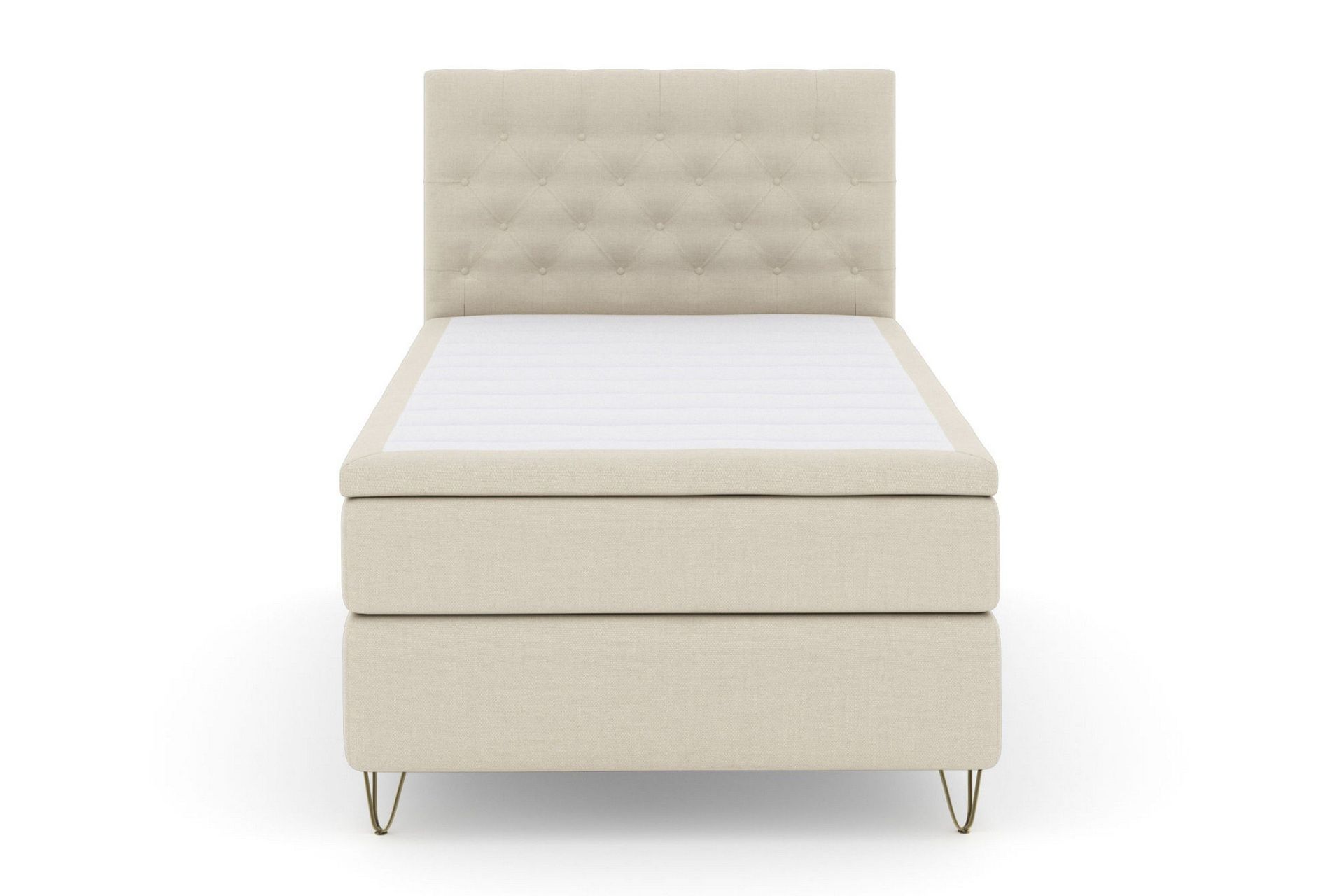 Select No 6 Komplett Sengepakke 120x200 Fast Memory/Pocket - Beige/V-formede Metallben