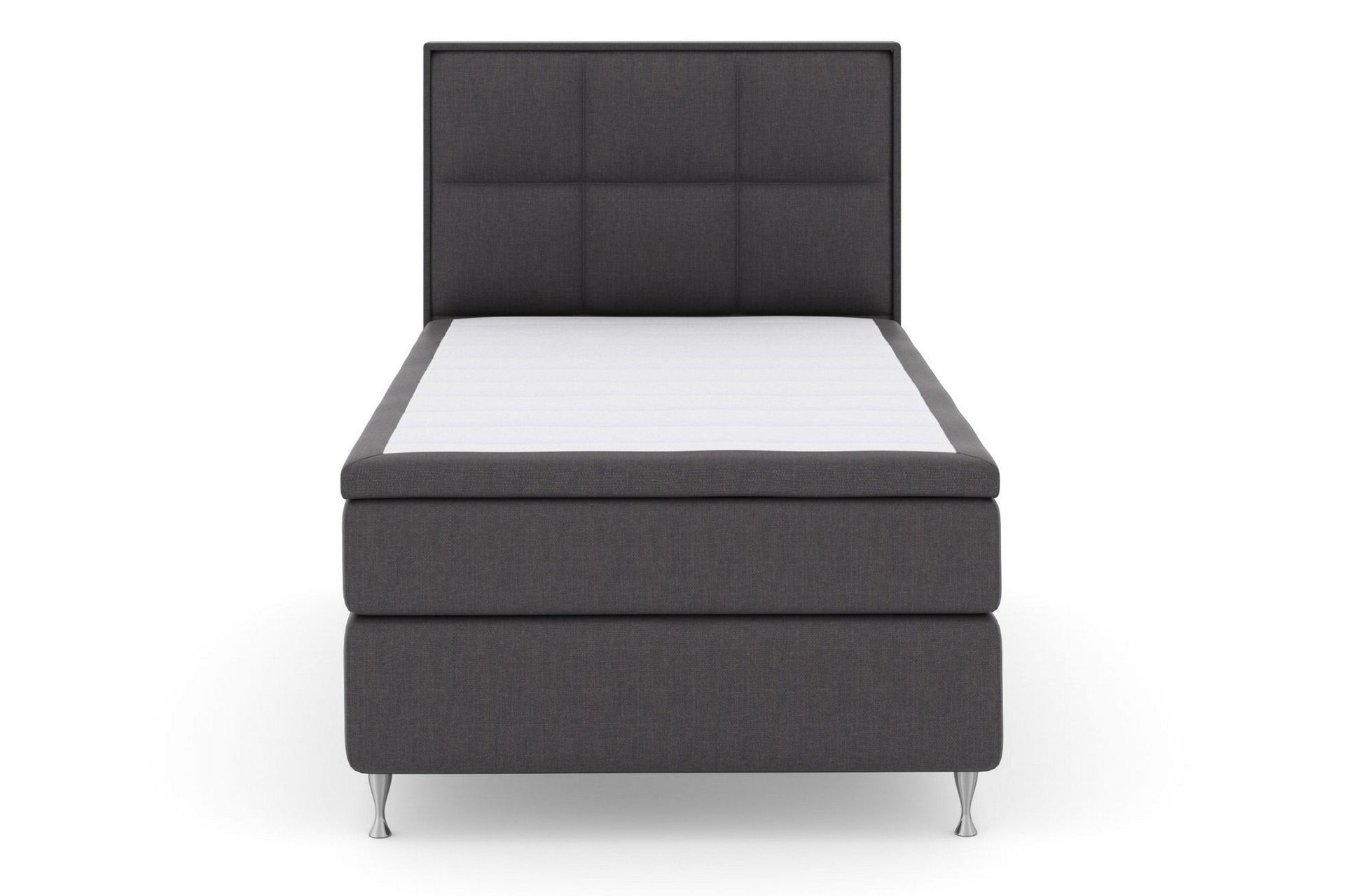 Select No 6 Komplett Sengepakke 120x200 Fast Memory/Pocket - Mørkegrå/Sølvben