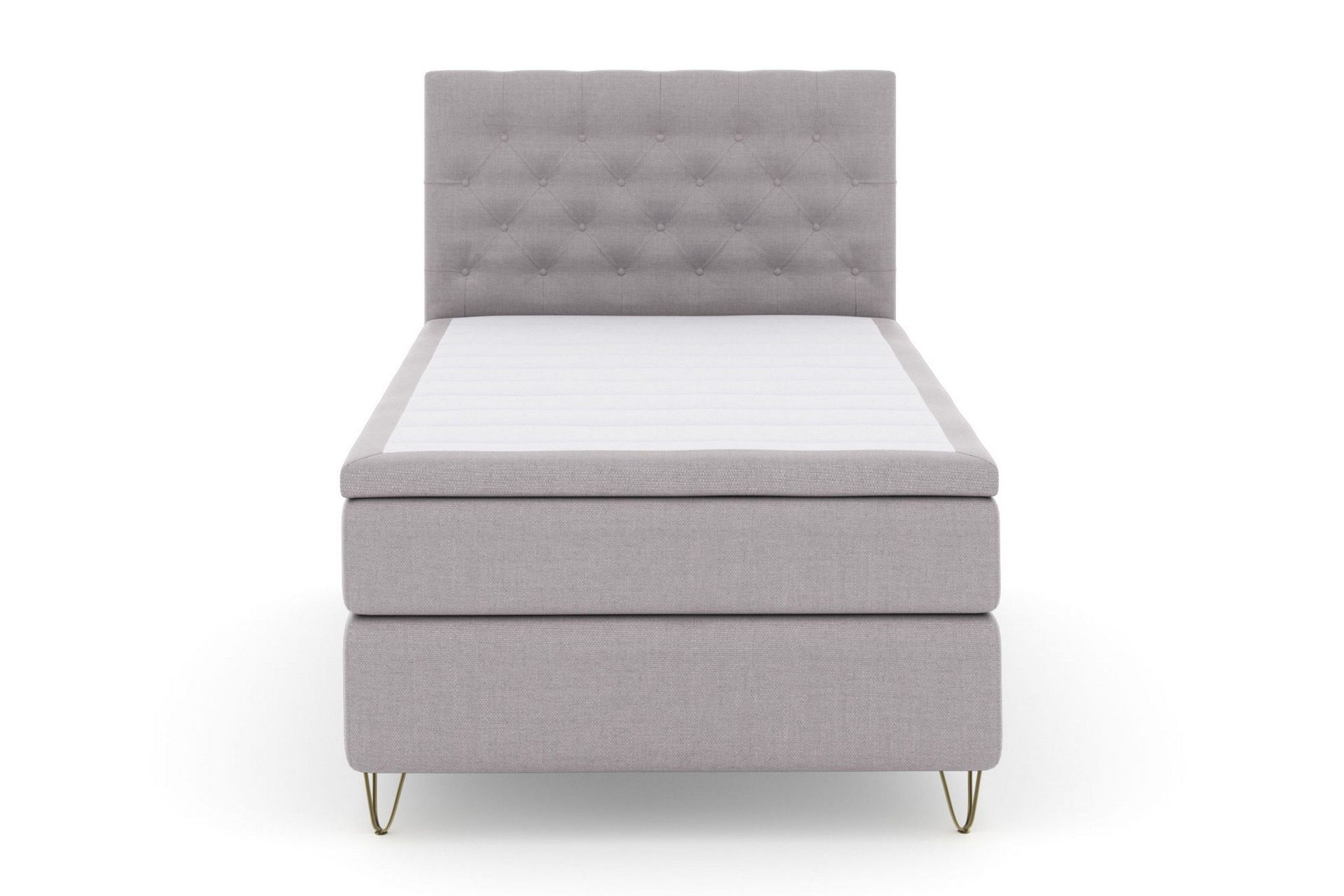 Select No 6 Komplett Sengepakke 120x200 Fast Watergel - Lysegrå/V-formede Metallben