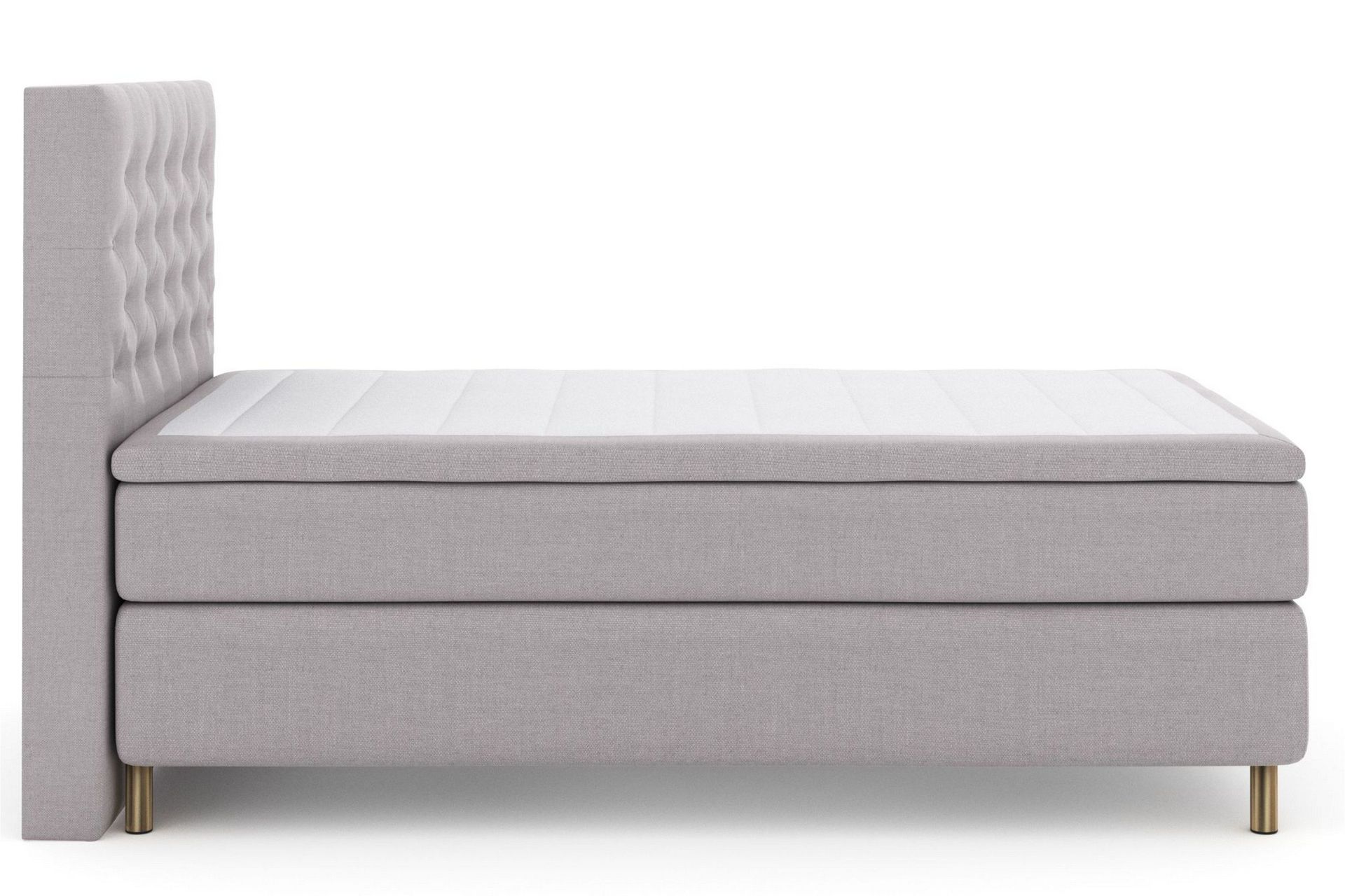 Select No 6 Komplett Sengepakke 120x200 Medium Memory/Pocket - Lysegrå/Kopperben