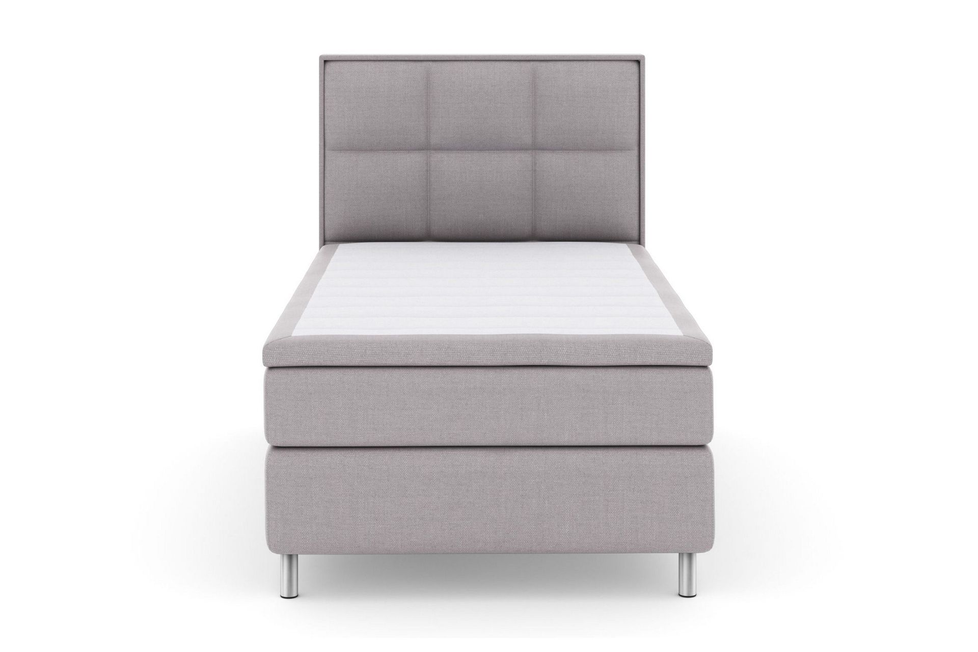 Select No 6 Komplett Sengepakke 120x200 Medium Memory/Pocket - Lysegrå/Metallben