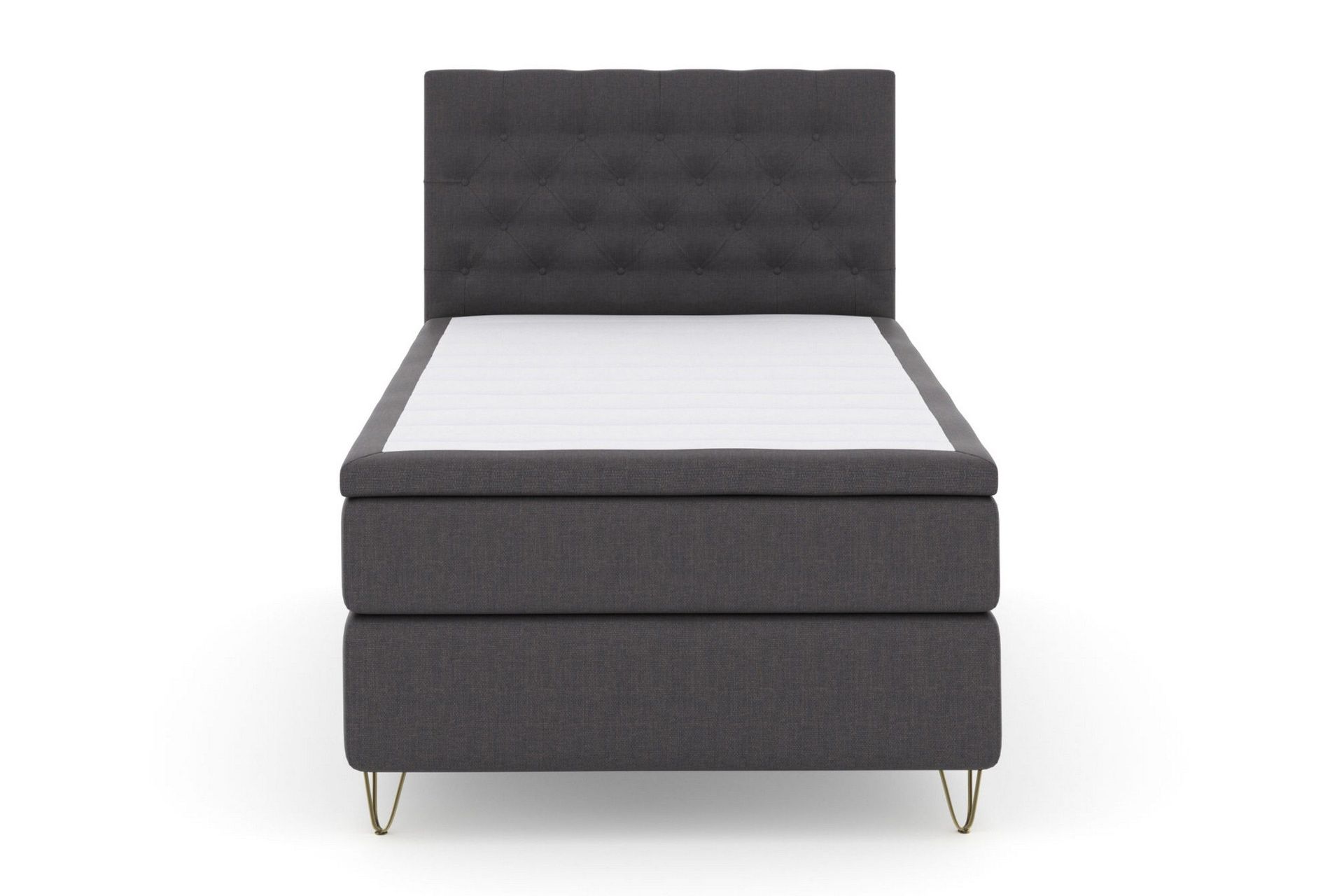 Select No 6 Komplett Sengepakke 120x200 Medium Memory/Pocket - Mørkegrå/V-formede Metallben