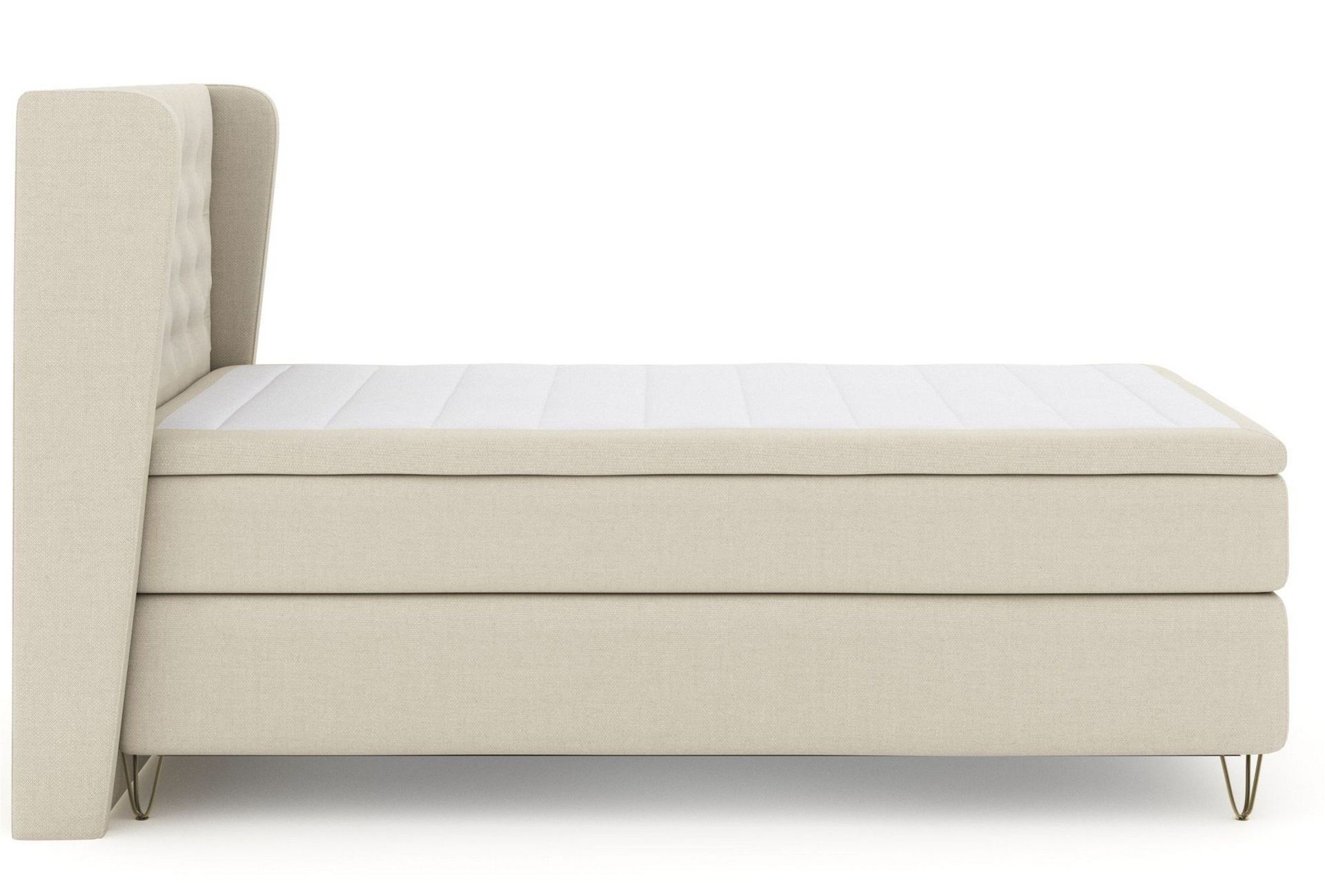 Select No 6 Komplett Sengepakke 120x200 Medium Watergel - Beige/V-formede Metallben