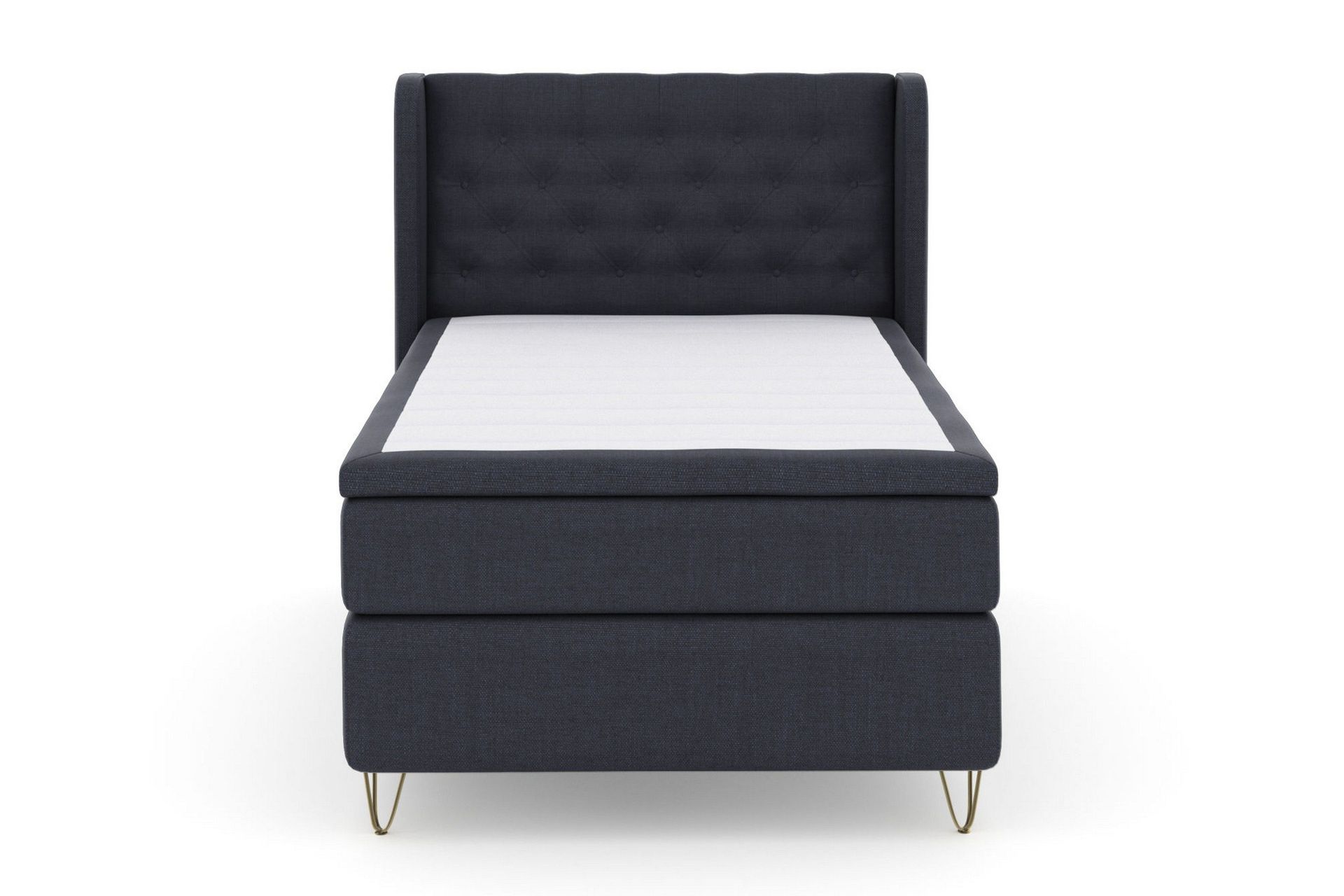 Select No 6 Komplett Sengepakke 120x200 Medium Watergel - Blå/V-formede Metallben