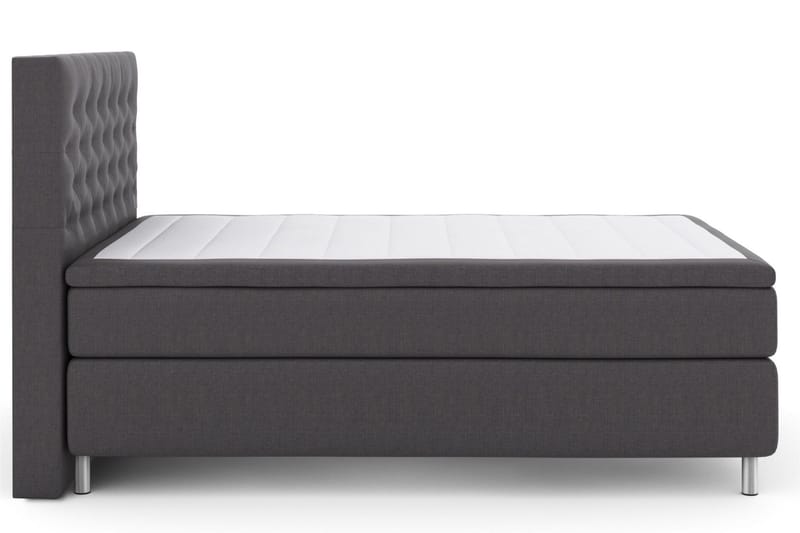 Select No 6 Komplett Sengepakke 140x200 Fast Memory/Pocket, Mørkegrå/Metallben
