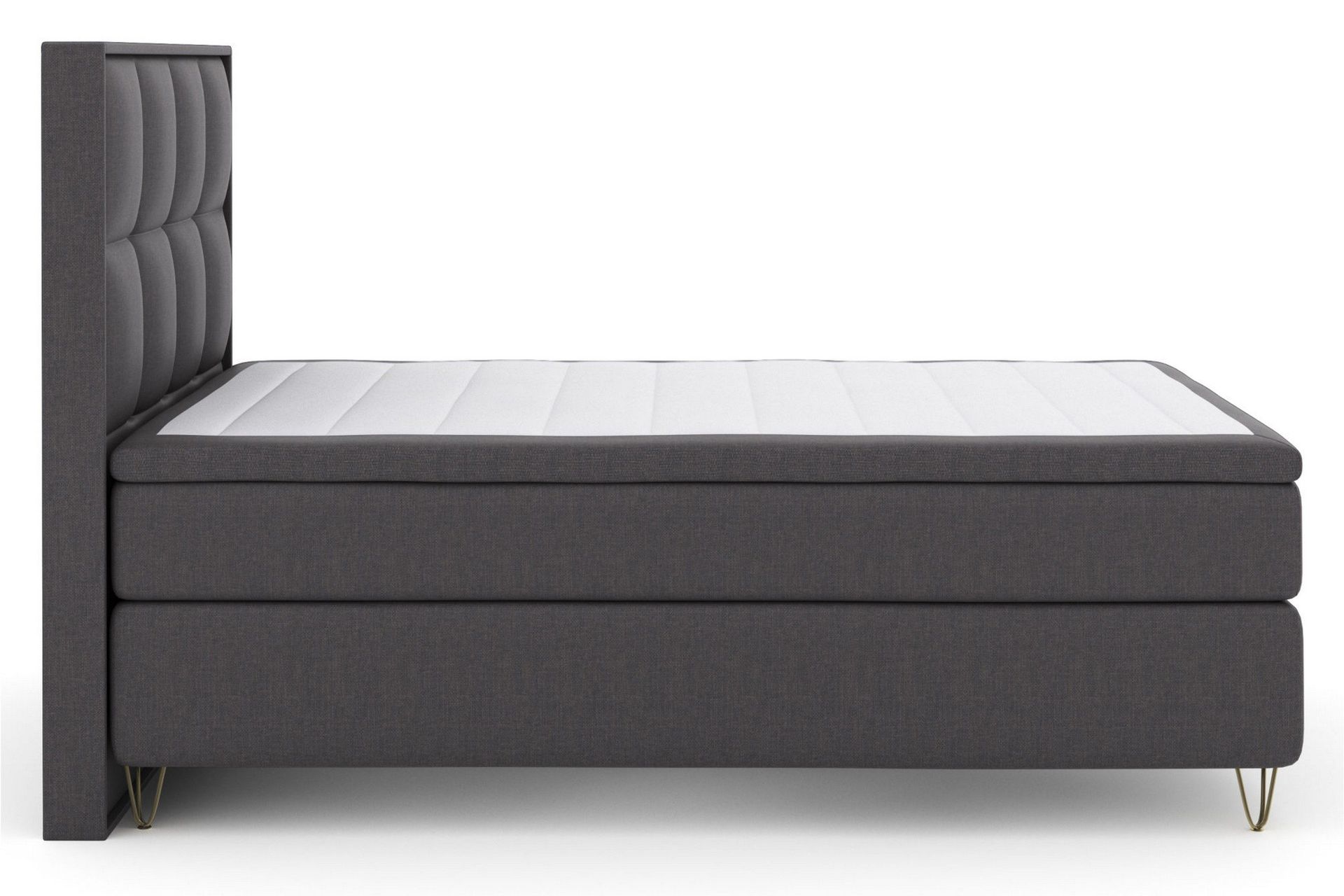 Select No 6 Komplett Sengepakke 140x200 Fast Watergel - Mørkegrå/V-formede Metallben