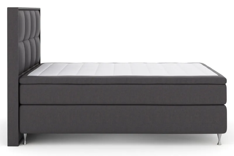 Select No 6 Komplett Sengepakke 140x200 F/M Memory/Pocket, Mørkegrå/Sølvben