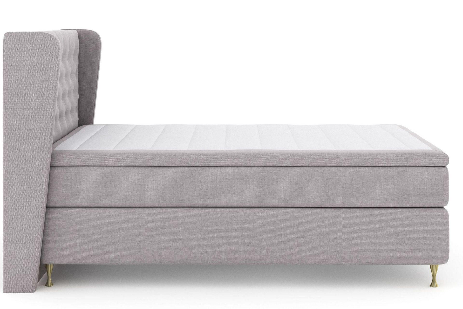 Select No 6 Komplett Sengepakke 140x200 Medium Memory/Pocket - Lysegrå/Gullben