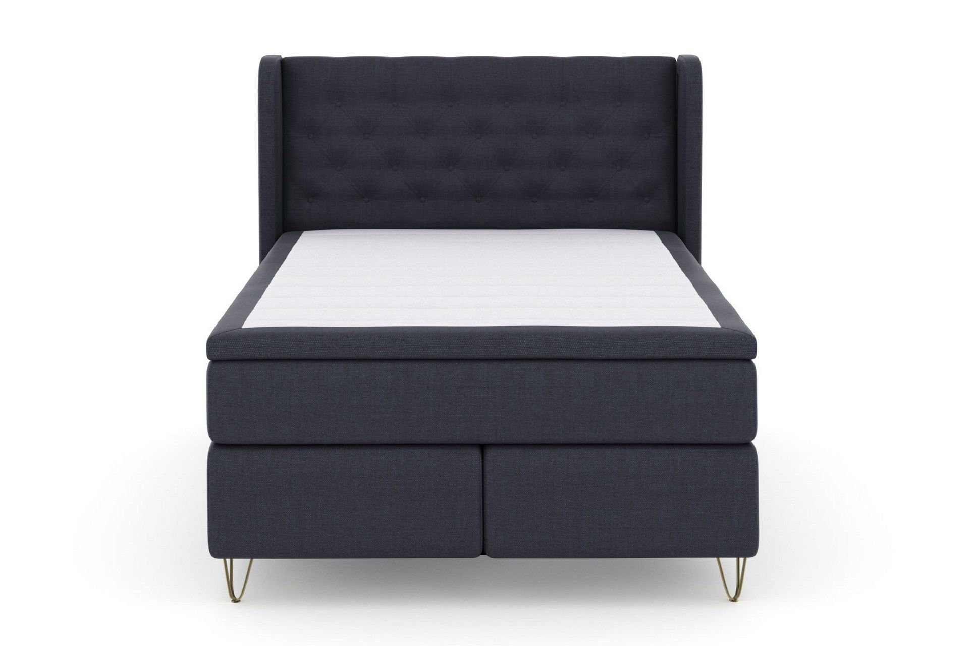 Select No 6 Komplett Sengepakke 140x200 Medium Watergel - Blå/V-formede Metallben