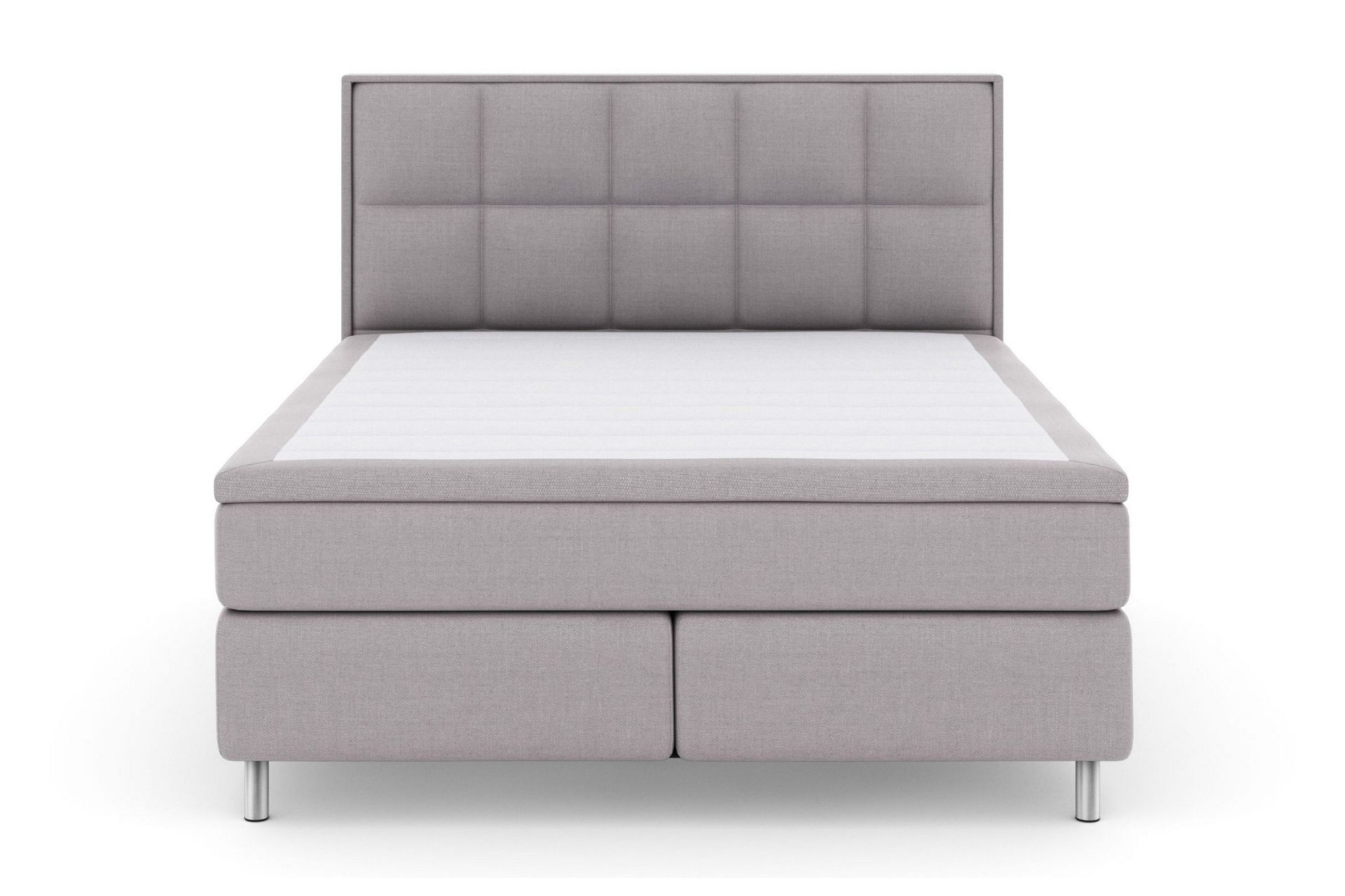 Select No 6 Komplett Sengepakke 160x200 Fast Memory/Pocket - Lysegrå/Metallben