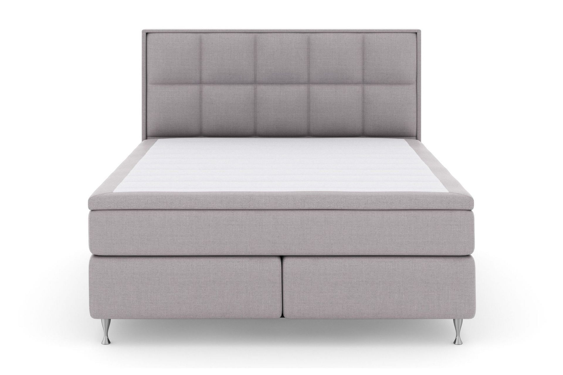 Select No 6 Komplett Sengepakke 160x200 Fast Watergel - Lysegrå/Sølvben