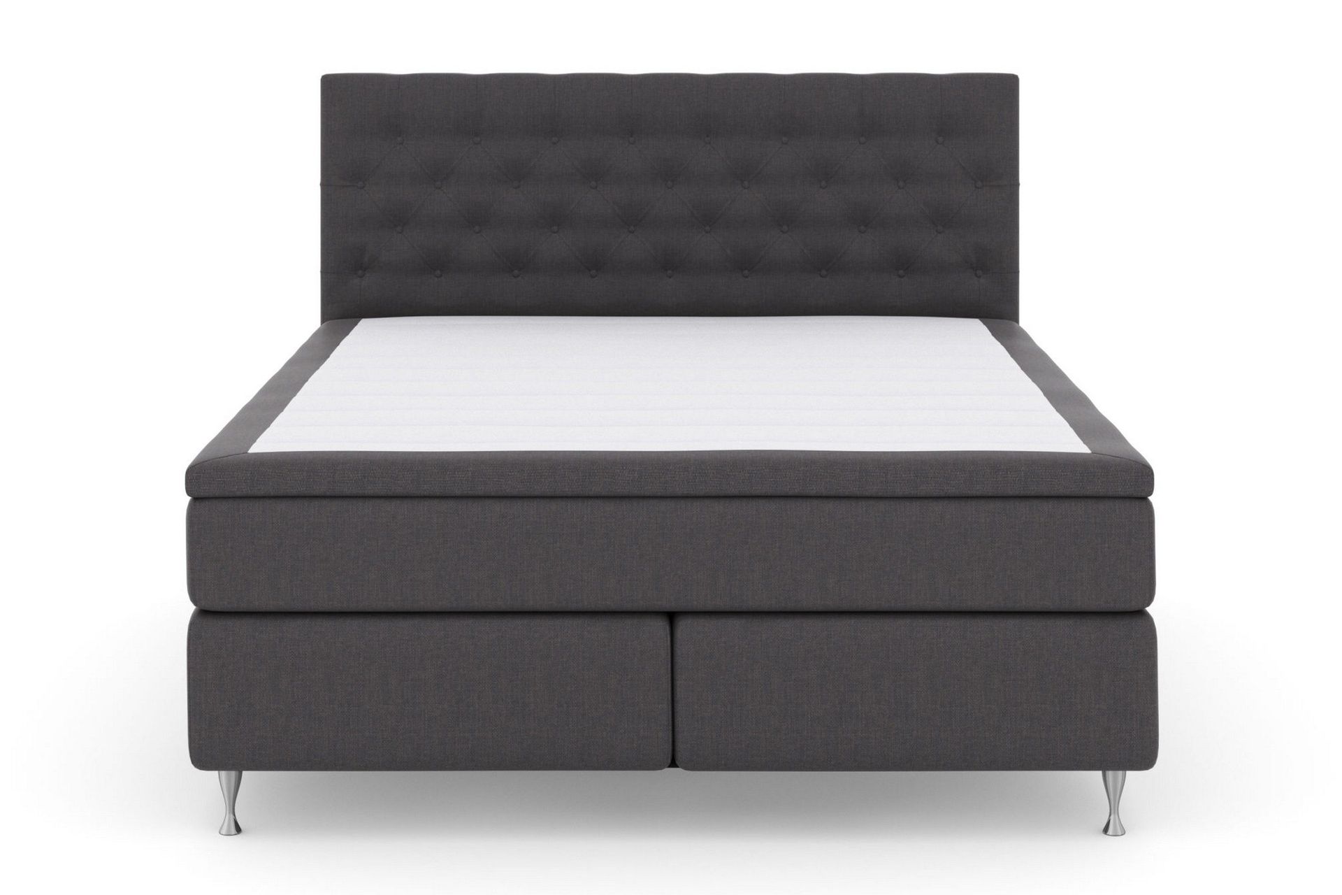 Select No 6 Komplett Sengepakke 160x200 F/M Memory/Pocket - Mørkegrå/Sølvben
